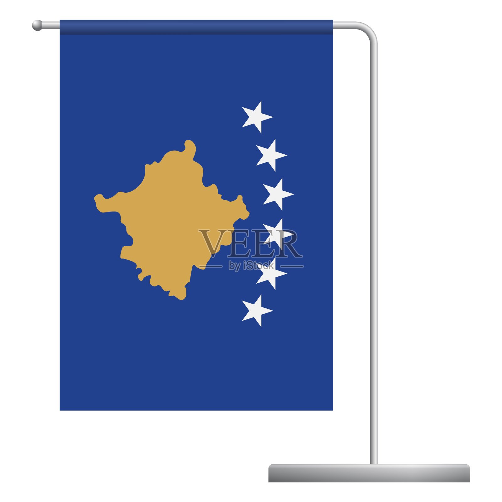 科索沃国旗上的杆图标设计元素图片