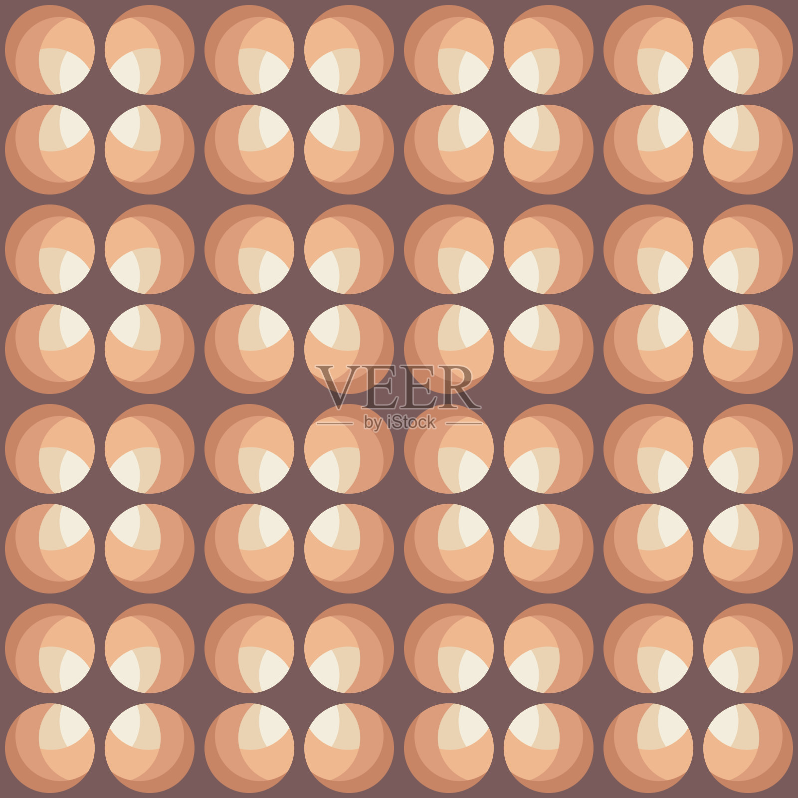 抽象的圆形重复形状。向量无缝模式。插画图片素材