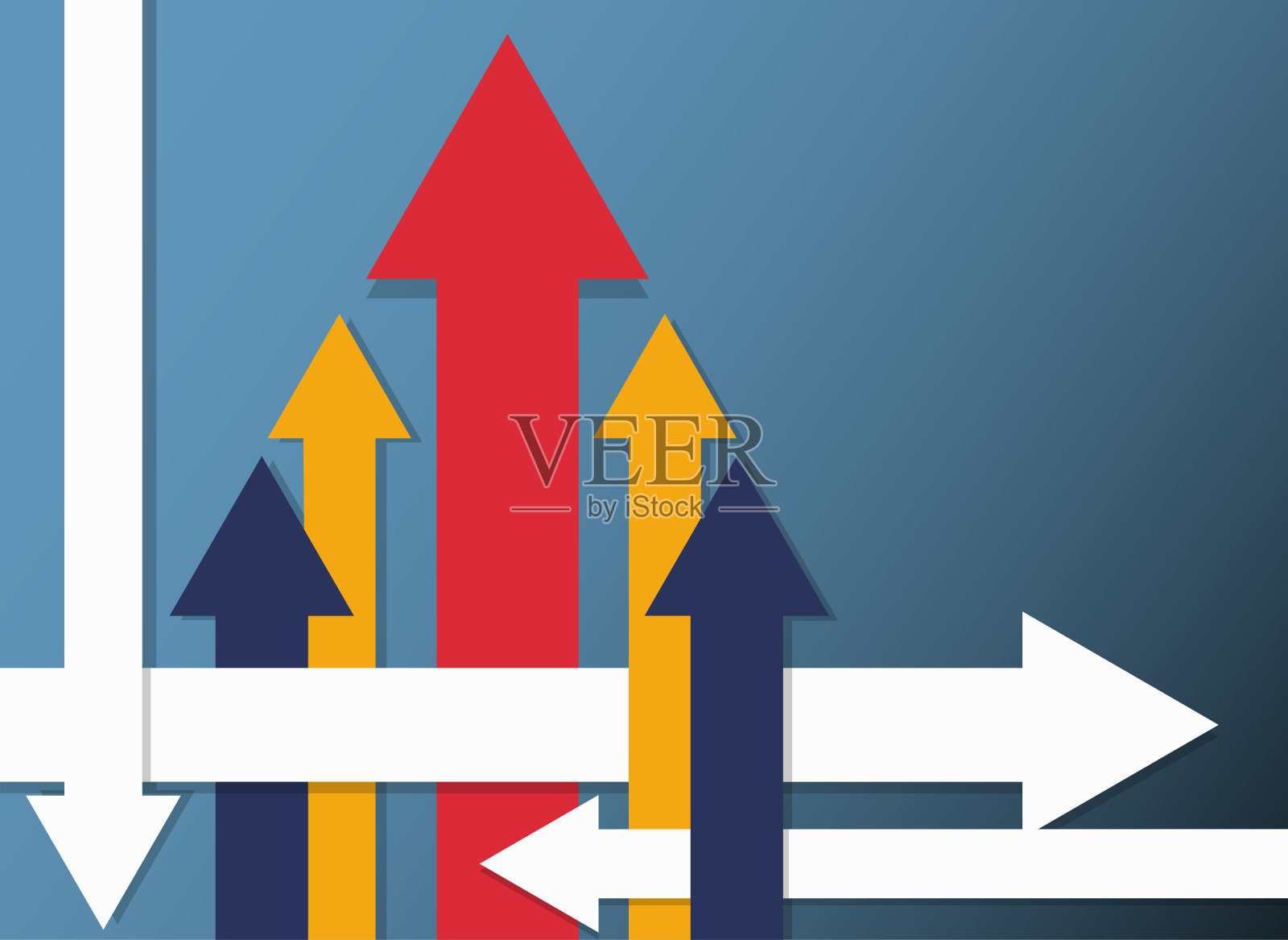 彩色箭头，矢量，插画，方向设计元素图片