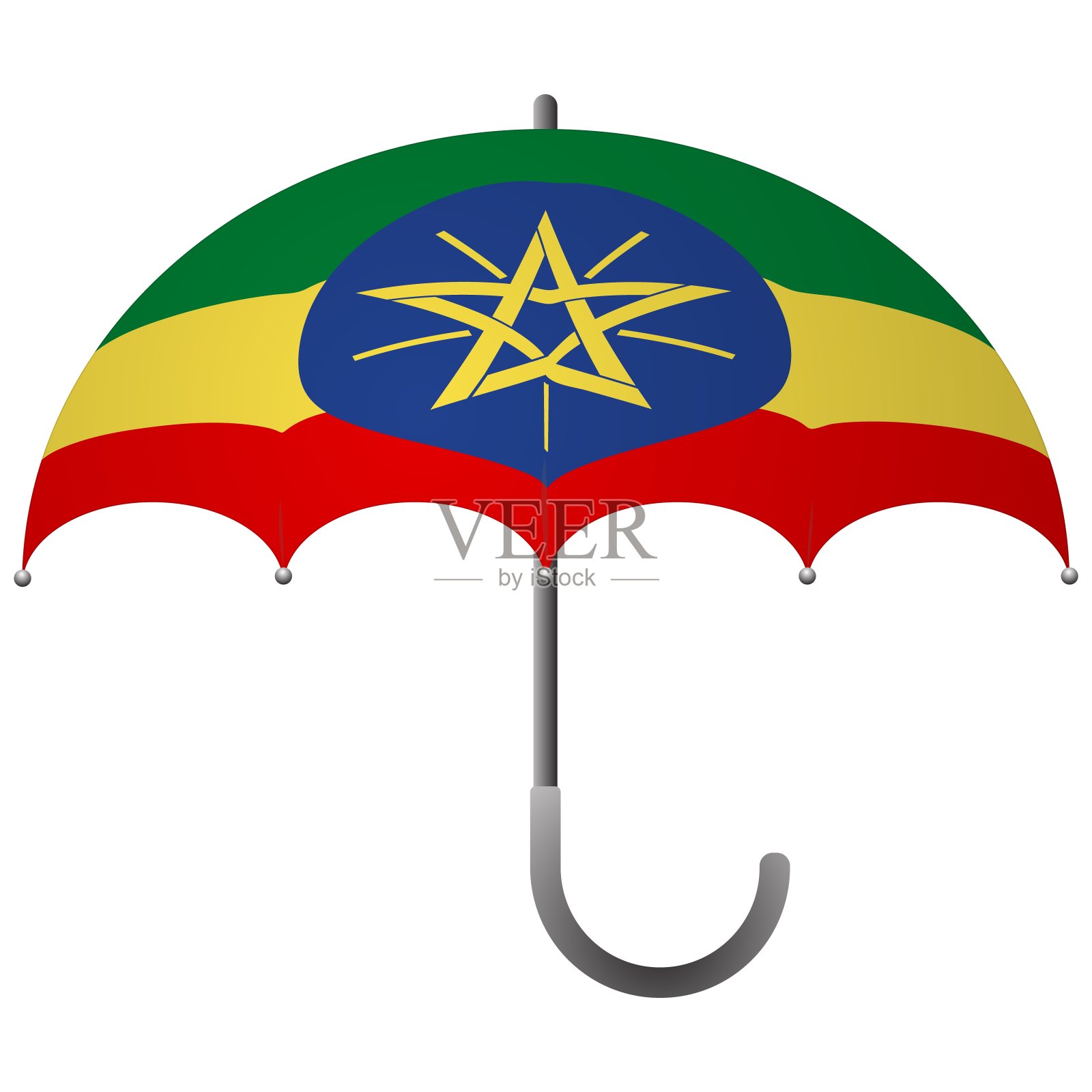 埃塞俄比亚国旗的伞插画图片素材