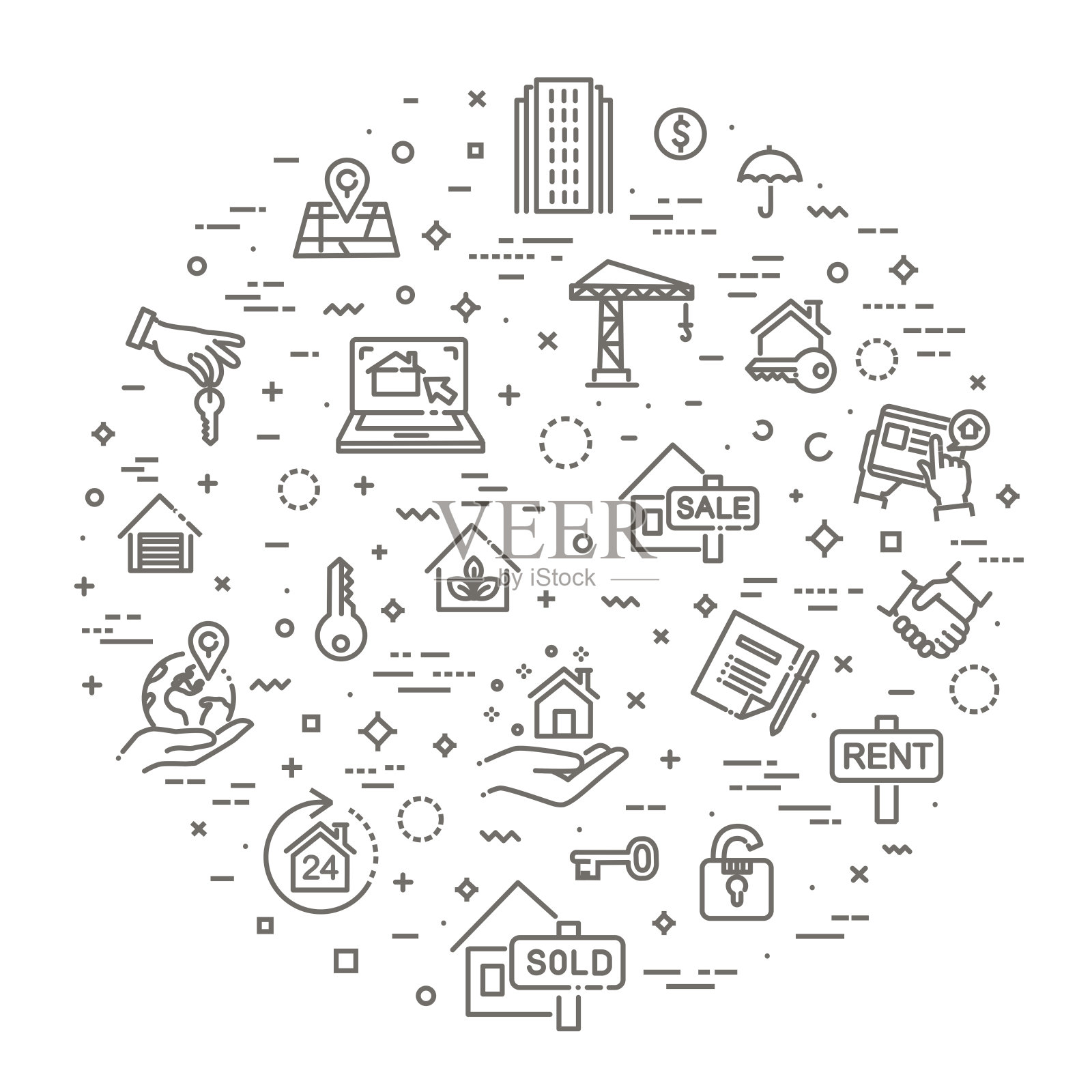房地产相关向量集插画图片素材