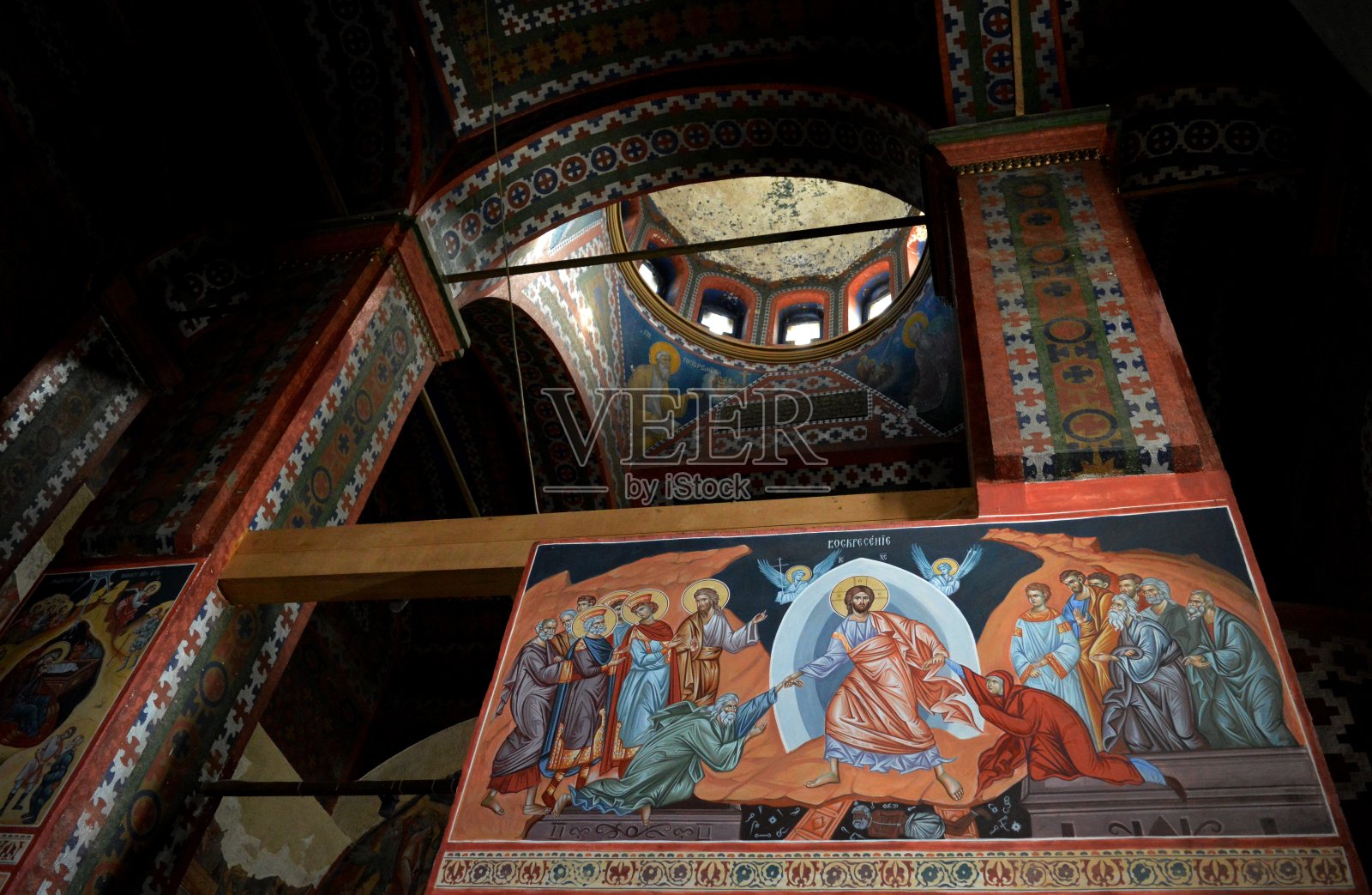 塞尔维亚东正教的内部照片摄影图片