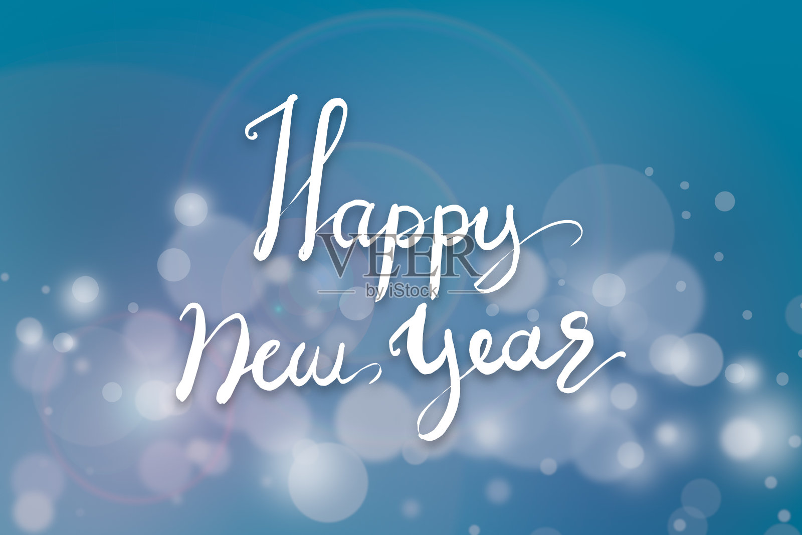 新年快乐文字，手绘字母。照片摄影图片