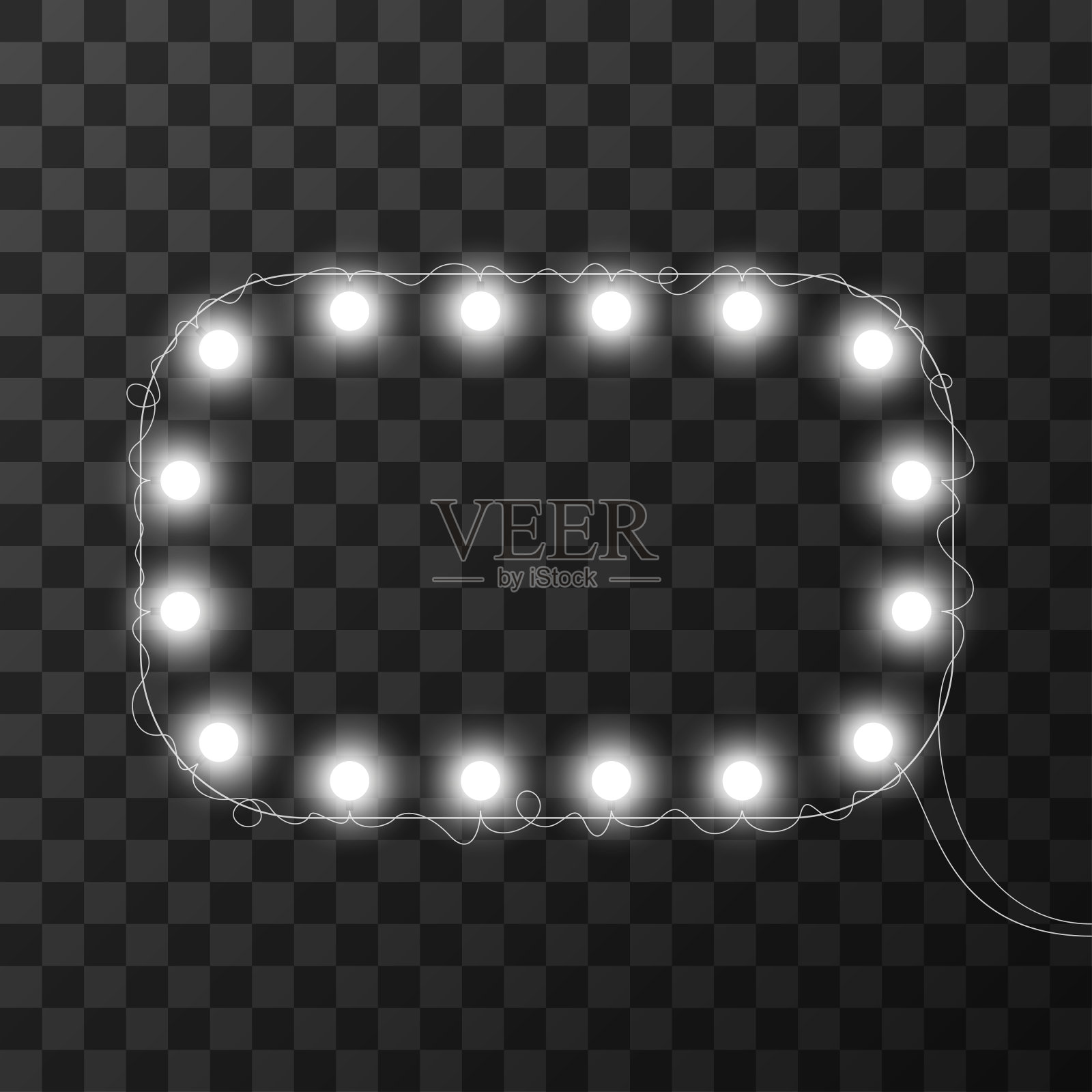 圣诞灯孤立在透明的背景，矢量插图插画图片素材