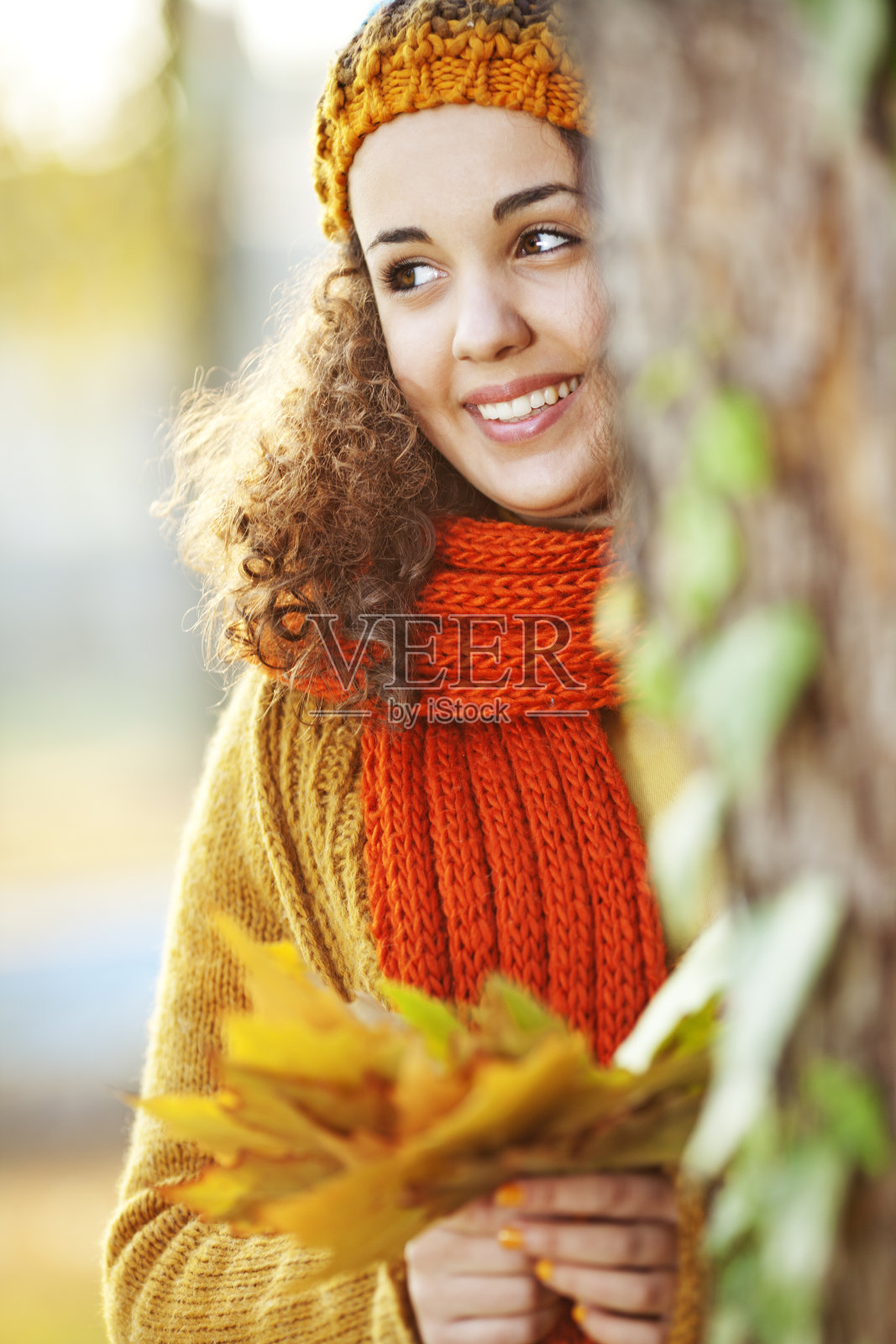 美丽的秋天的肖像照片摄影图片