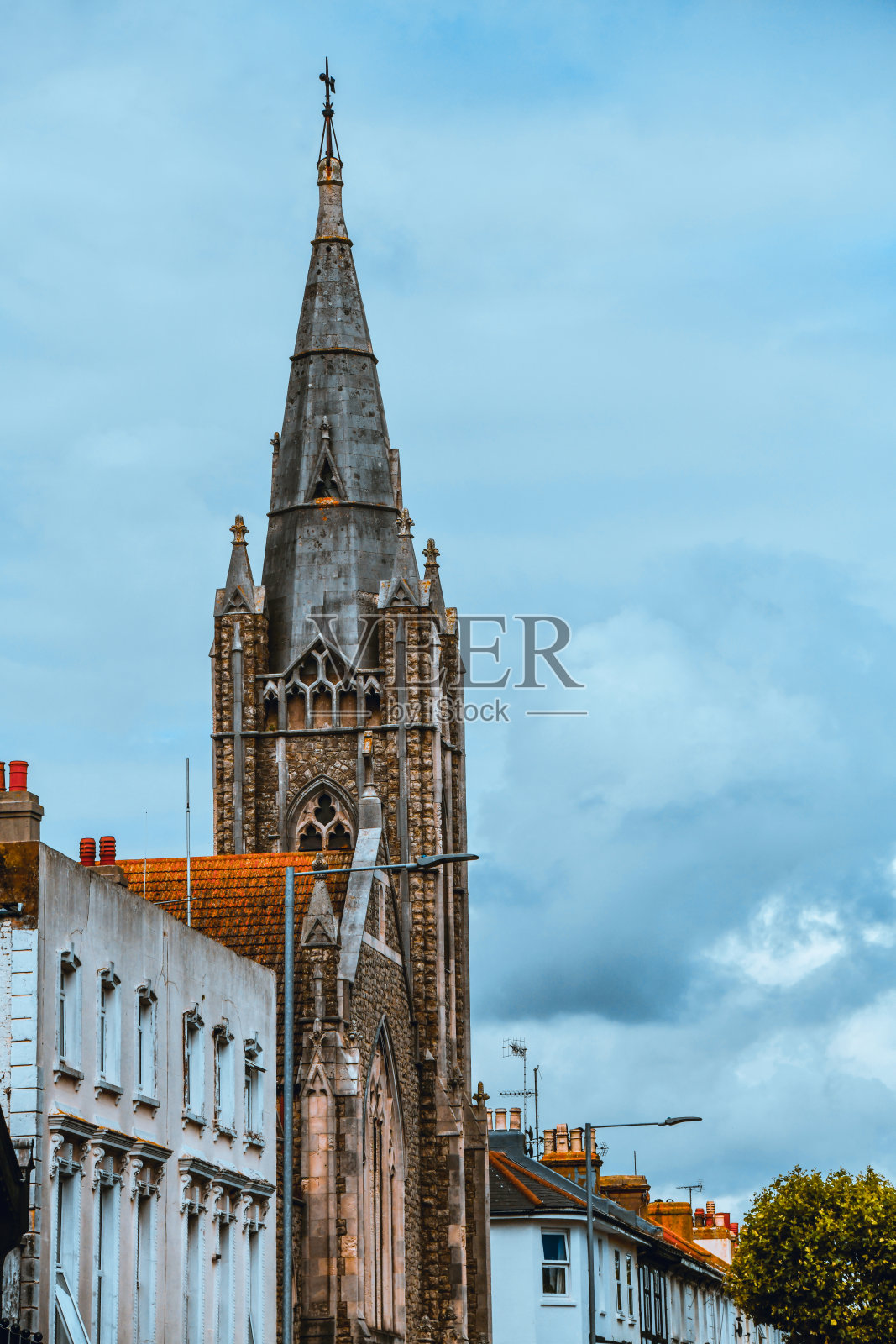 英国伊斯特本的圣堂塔照片摄影图片