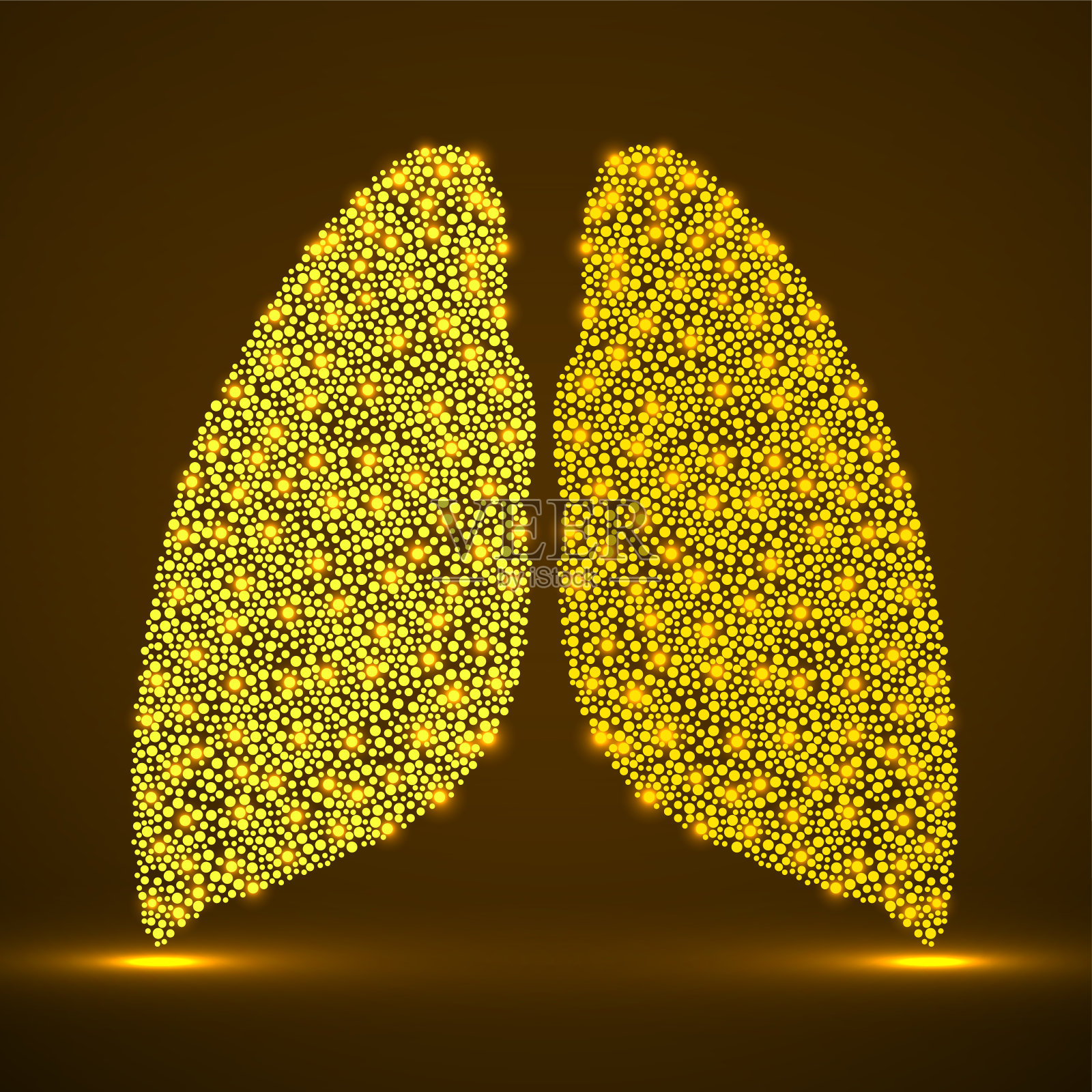 摘要人体肺部的光点插画图片素材