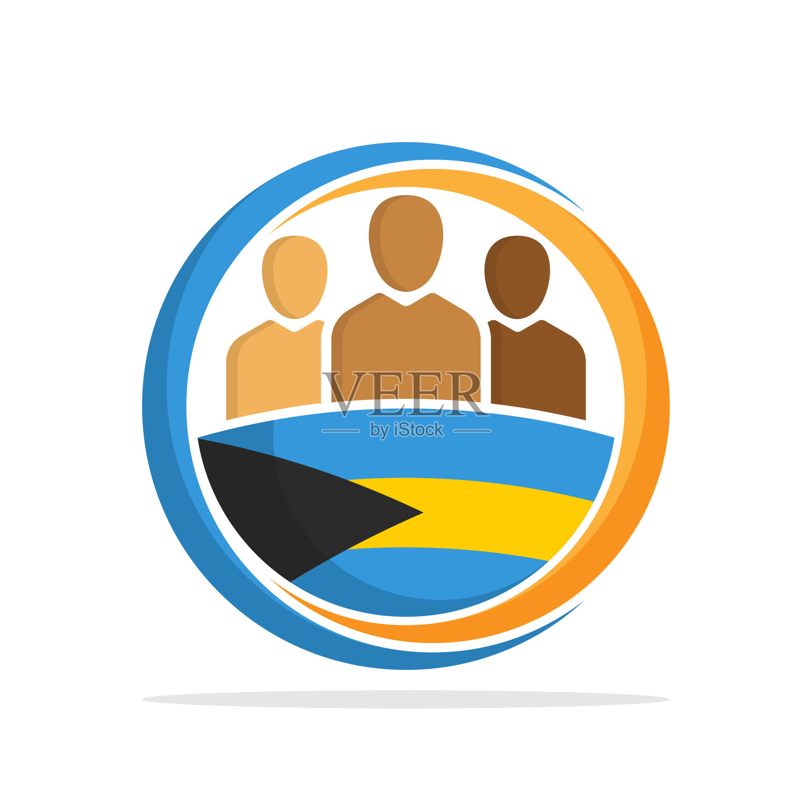 插图图标与巴哈马国家社区的概念插画图片素材