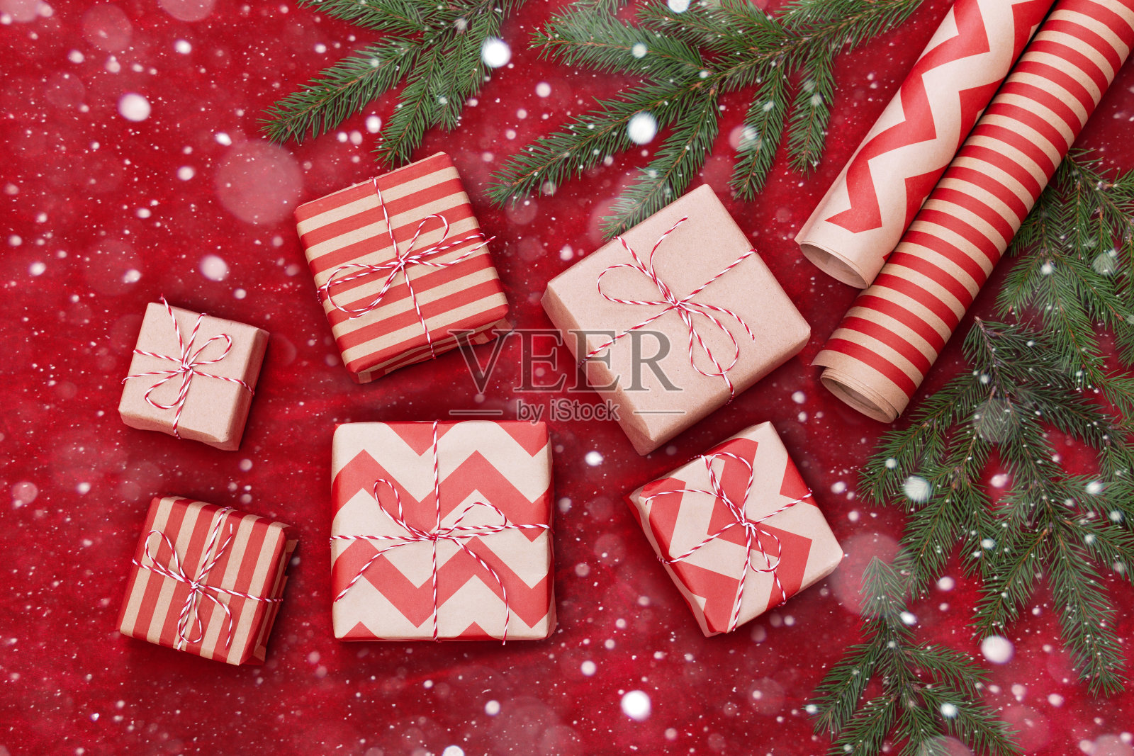 圣诞背景与礼物盒照片摄影图片