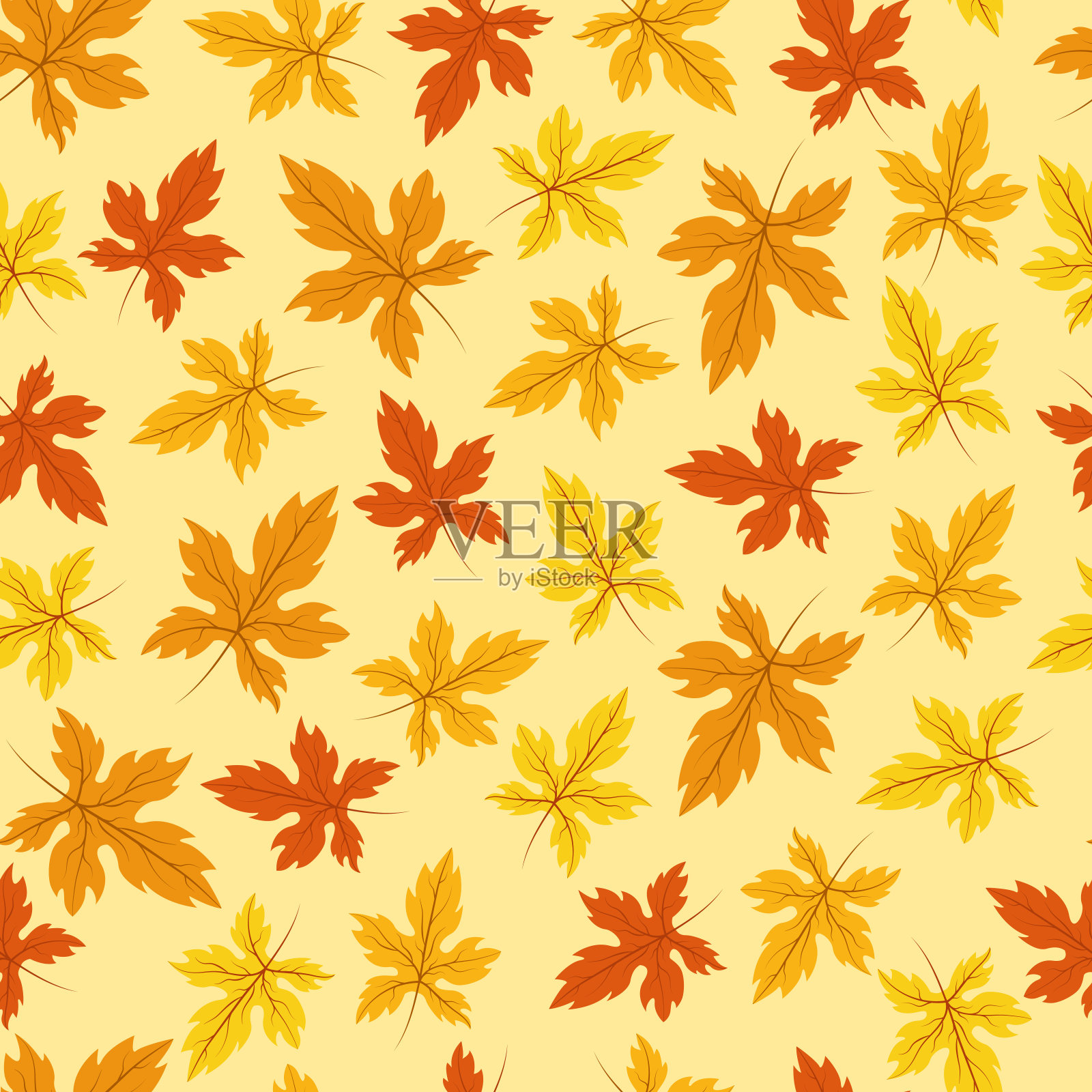 枫叶无缝图案插画图片素材