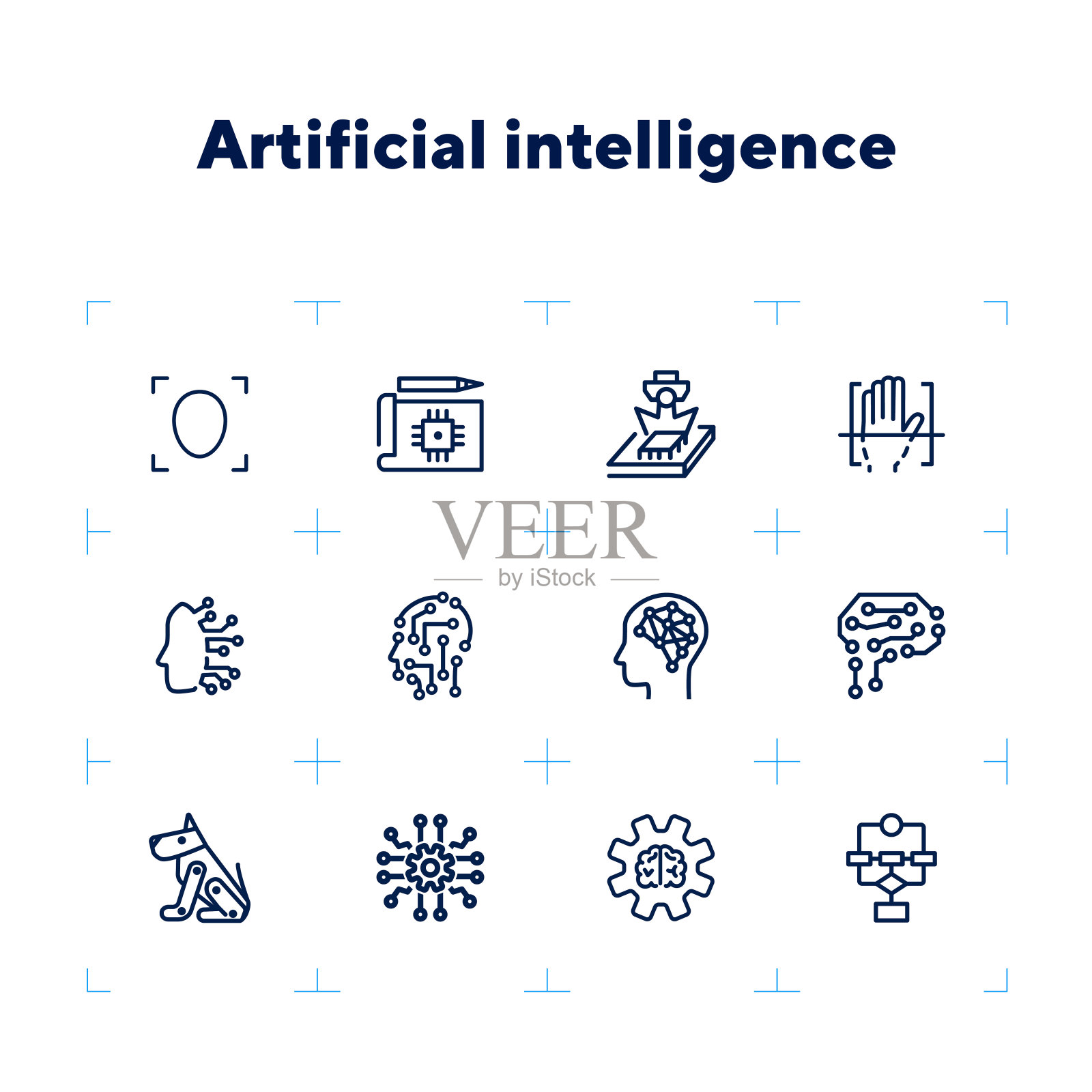 人工智能线图标设置图标素材