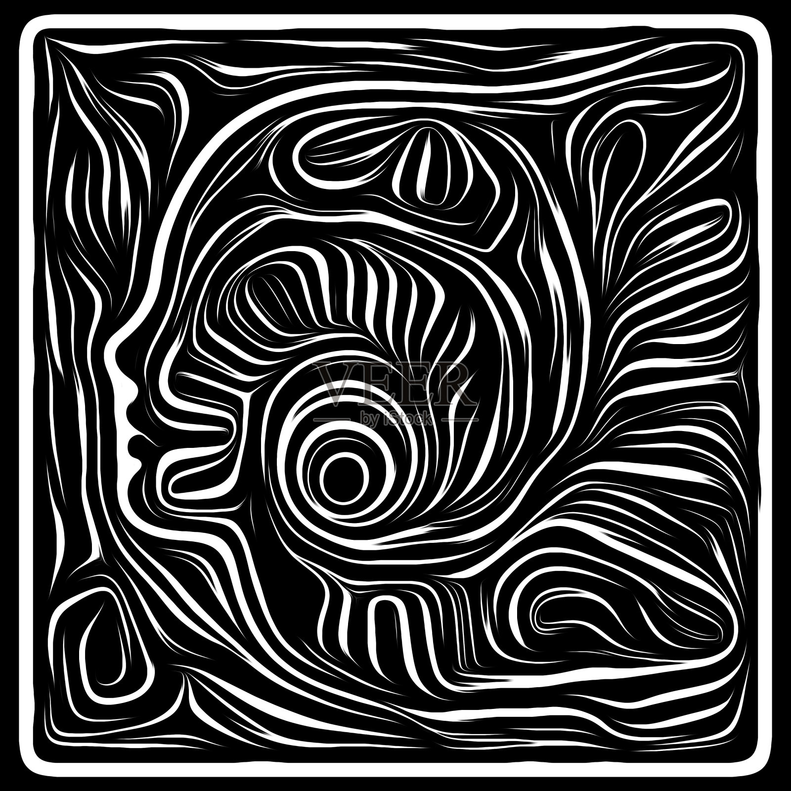 现代木刻设计插画图片素材