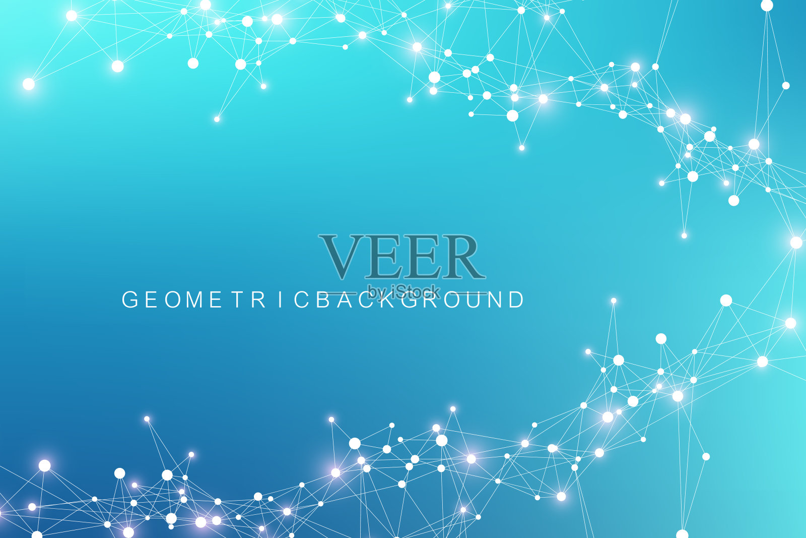 几何图形背景分子和通讯。用点连接线。极简主义混乱的插图背景。科学概念、化学、生物、医学、技术载体插画图片素材