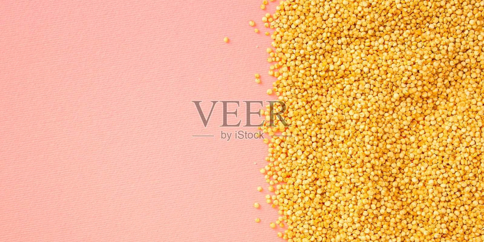 藜麦粥（超级食品健康零食）菜单概念食品背景，顶部视图，复制空间照片摄影图片