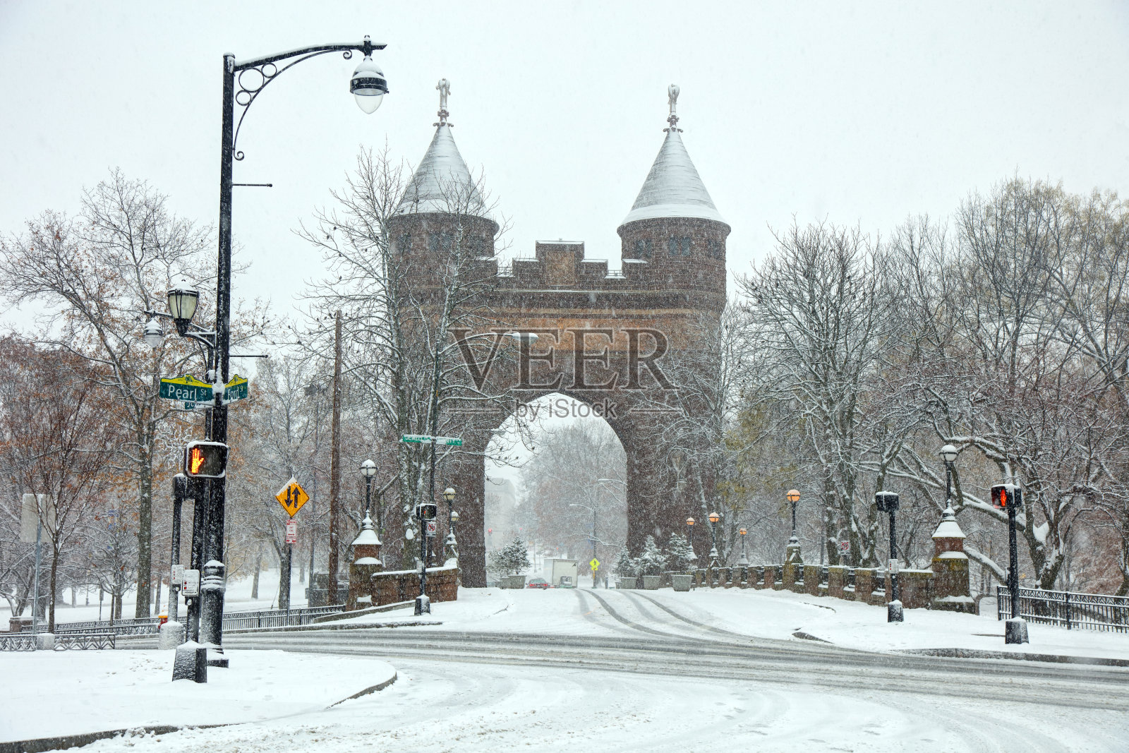 康涅狄格州哈特福德的冬天照片摄影图片