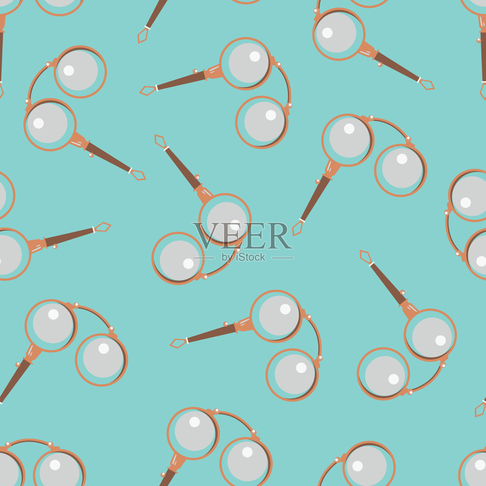 无缝图案与复古优雅的光学平面风格。插画图片素材