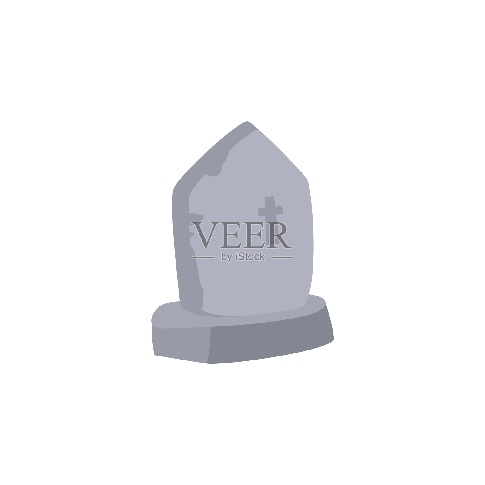 白色背景上的墓地墓碑设计元素图片