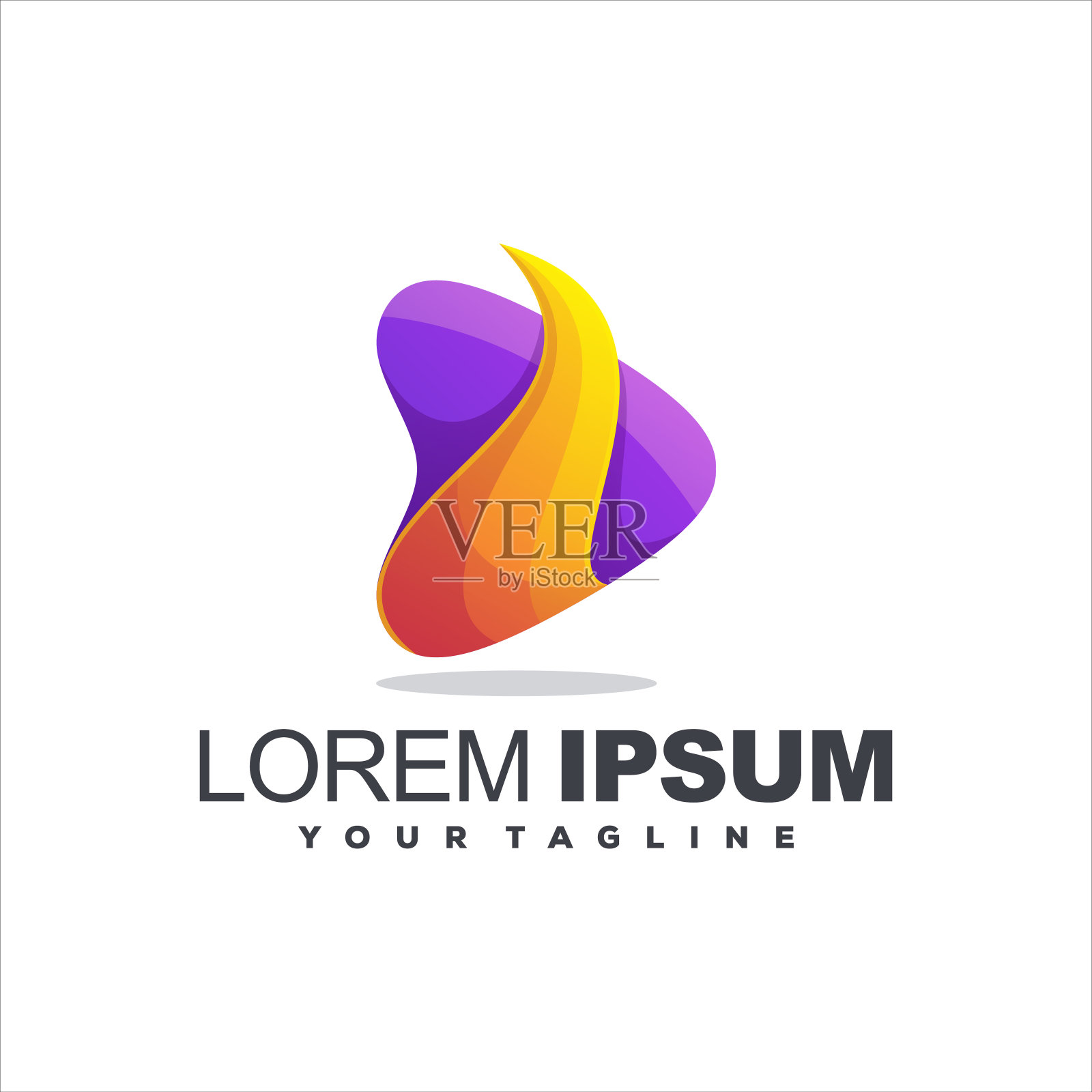 令人敬畏的渐变媒体标志设计插画图片素材