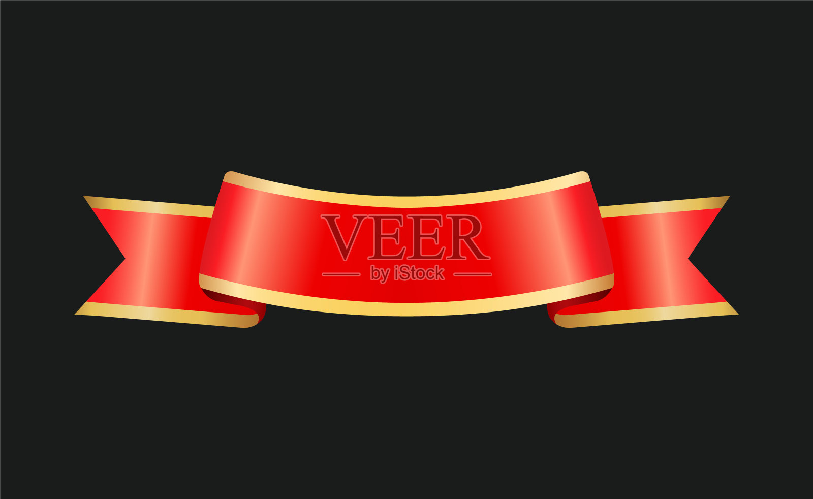 缎带弯曲条纹旗帜矢量插图插画图片素材