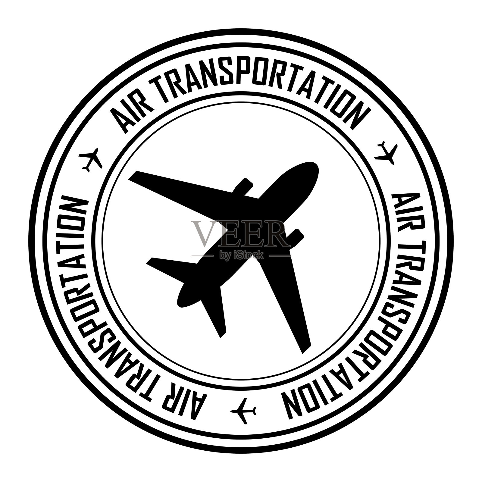 航空运输印章，公司标志或标志。矢量插图。插画图片素材