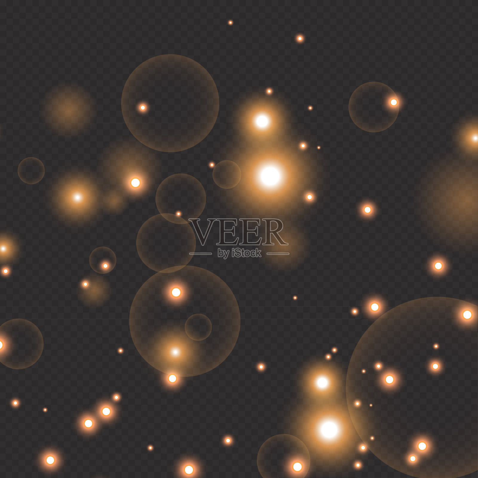 闪亮的复古底灯。暗金色和黑色。插画图片素材