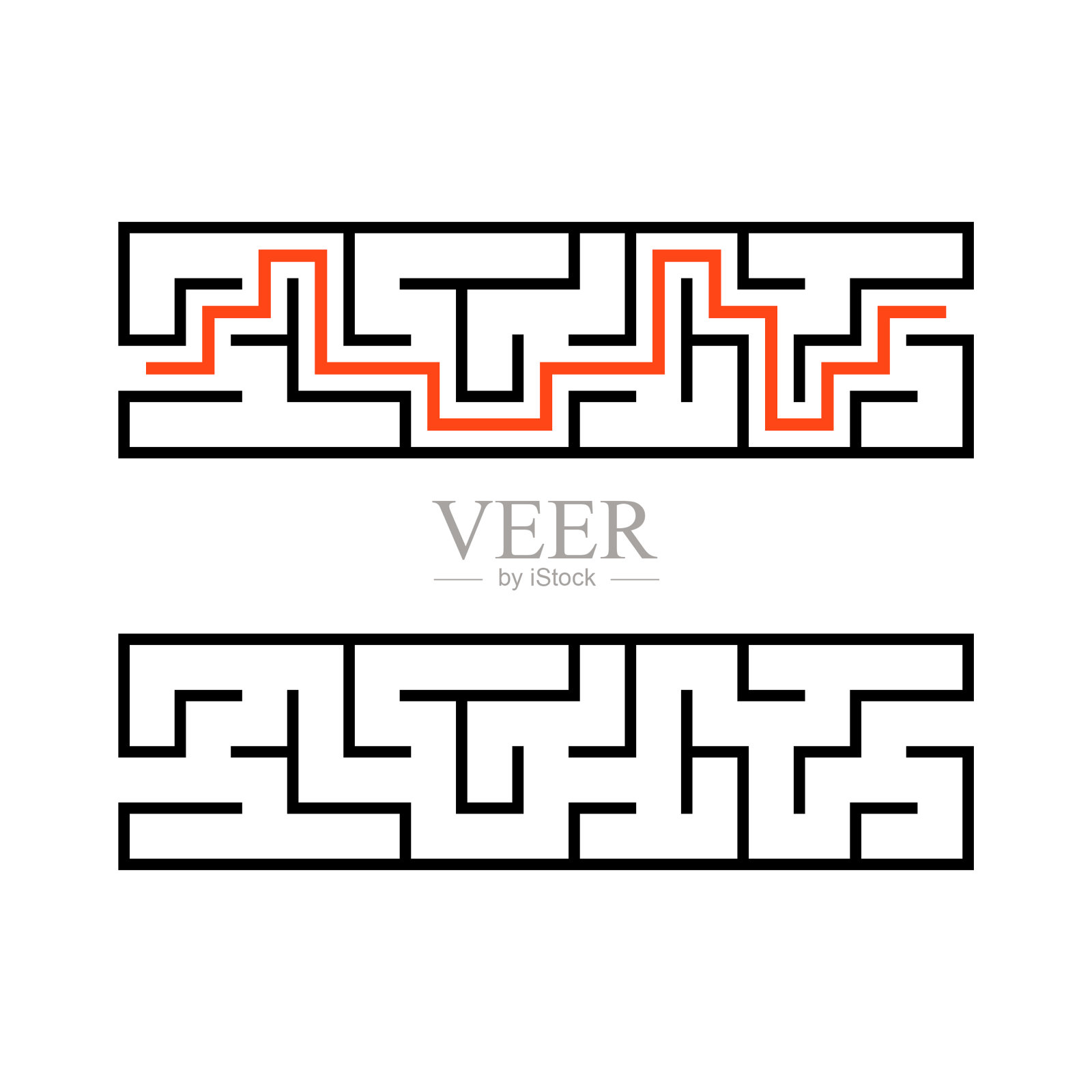 摘要迷宫。儿童教育游戏。对儿童拼图。迷宫难题。找到正确的道路。矢量插图。插画图片素材