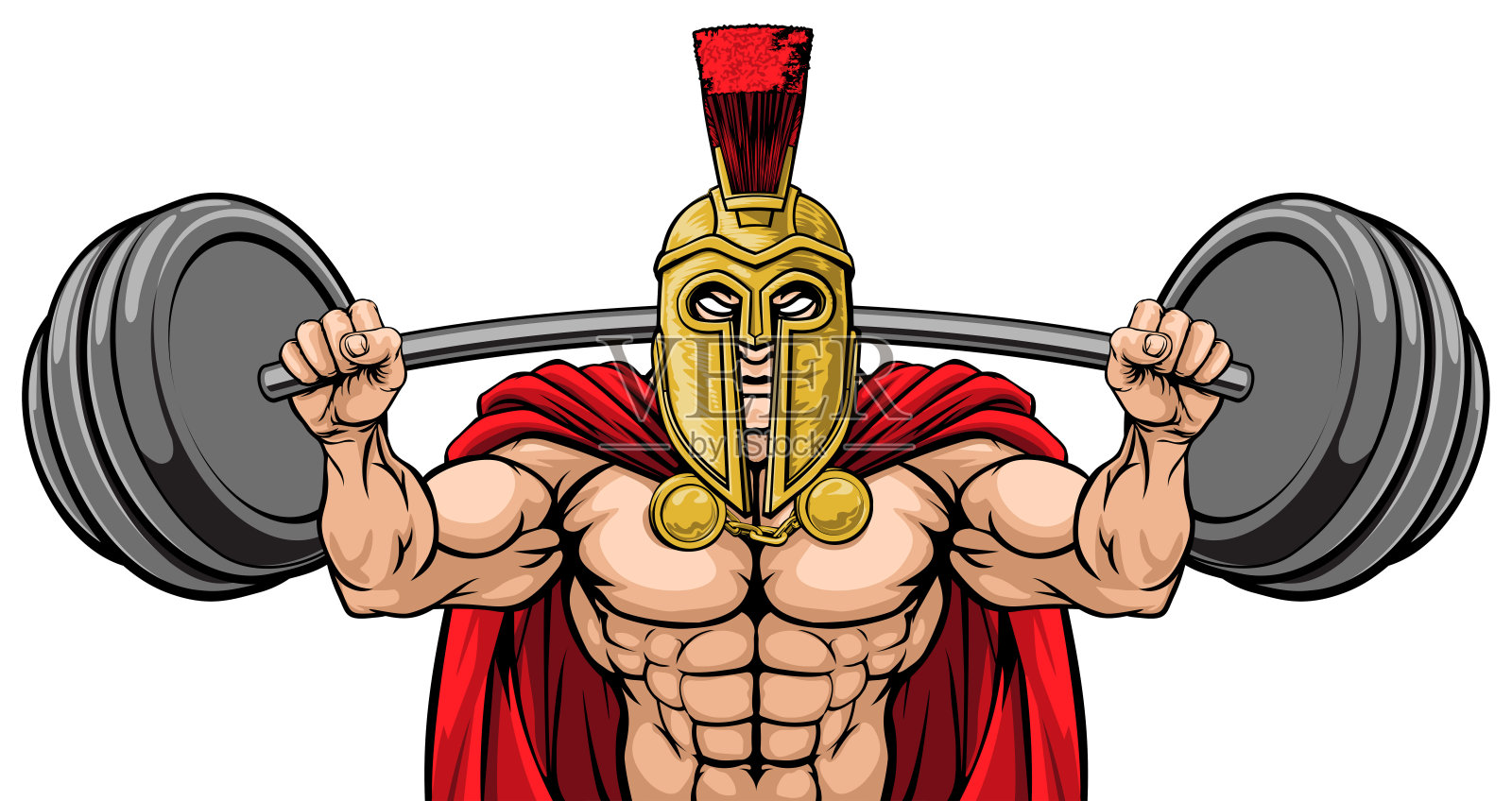斯巴达特洛伊举重健身吉祥物插画图片素材