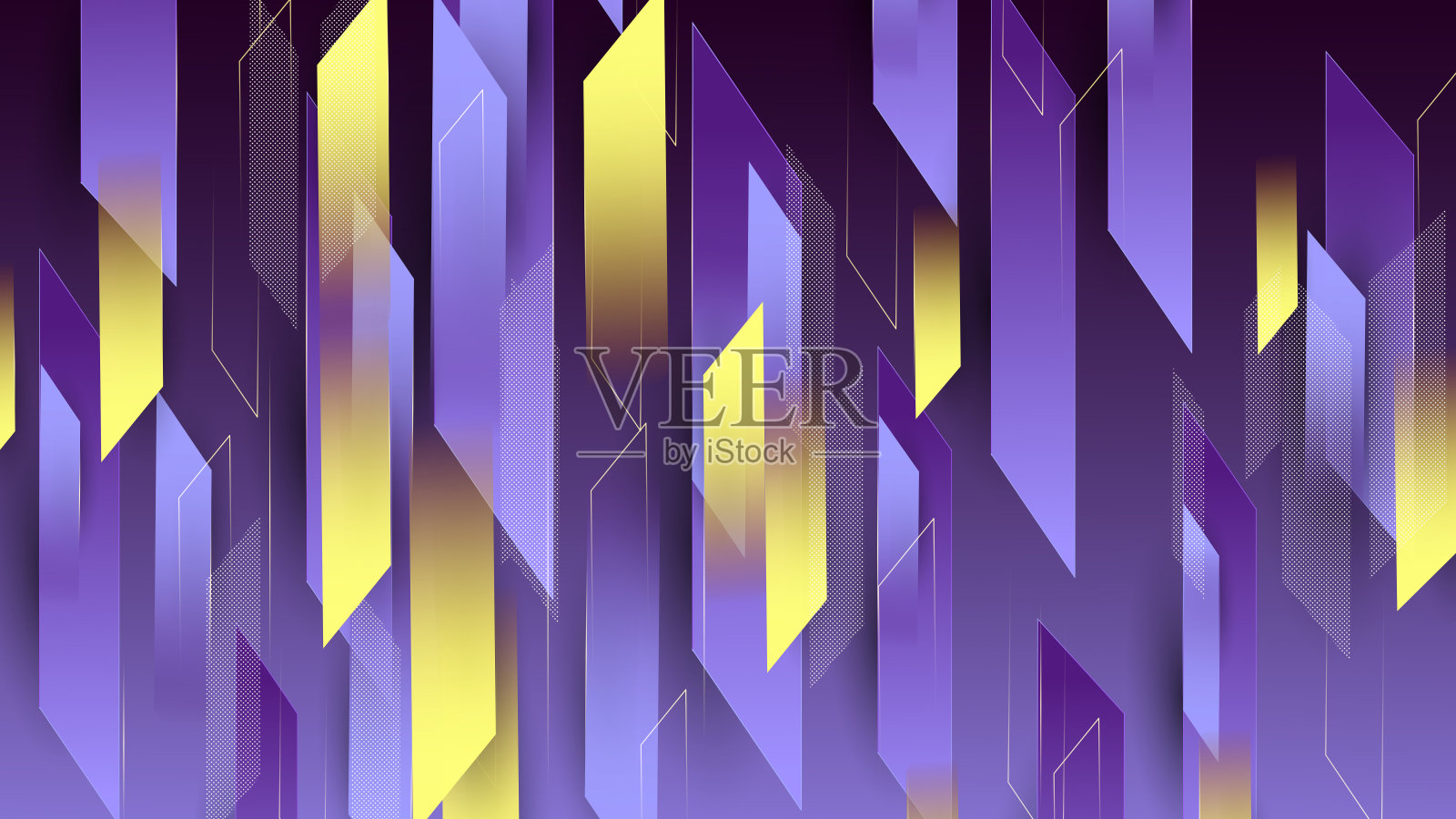 抽象彩色紫色几何构成背景。插画图片素材
