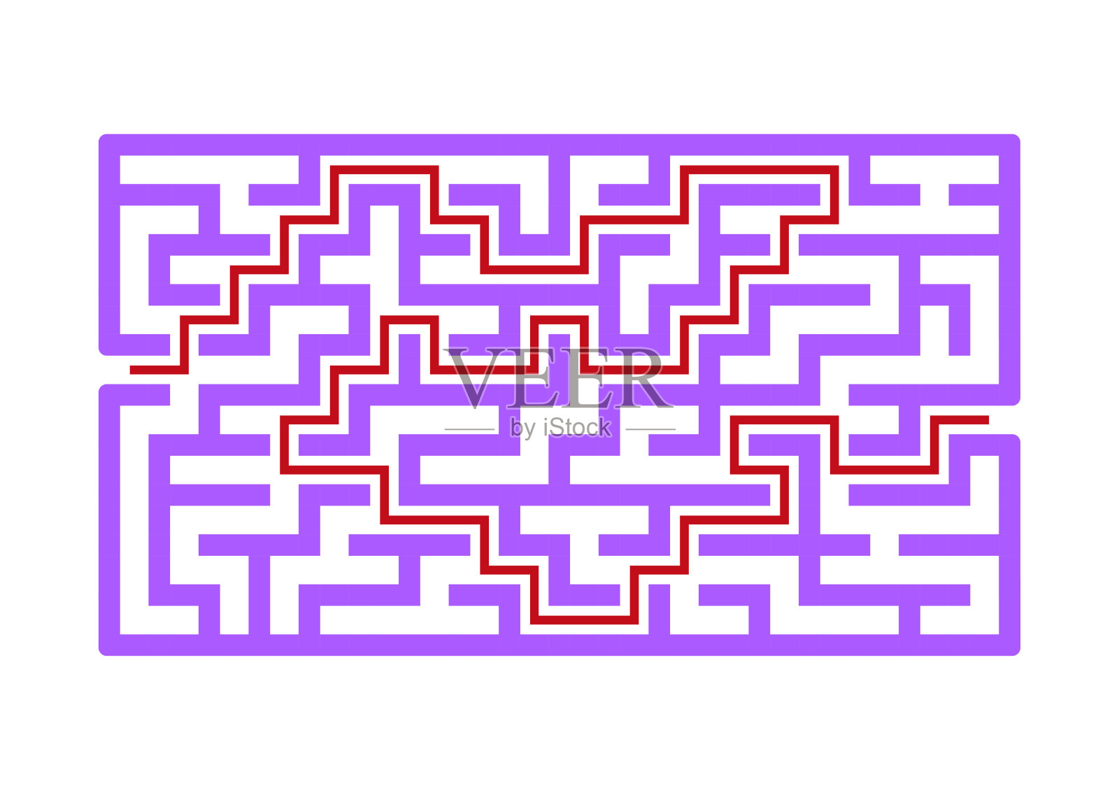 摘要迷宫。儿童教育游戏。对儿童拼图。迷宫难题。找到正确的道路。矢量插图。插画图片素材