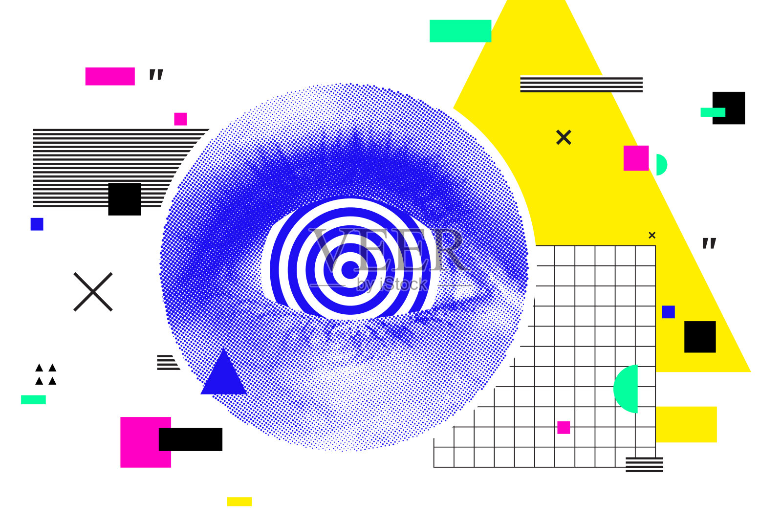 最小剪辑艺术拼贴。流行向量组成插画图片素材