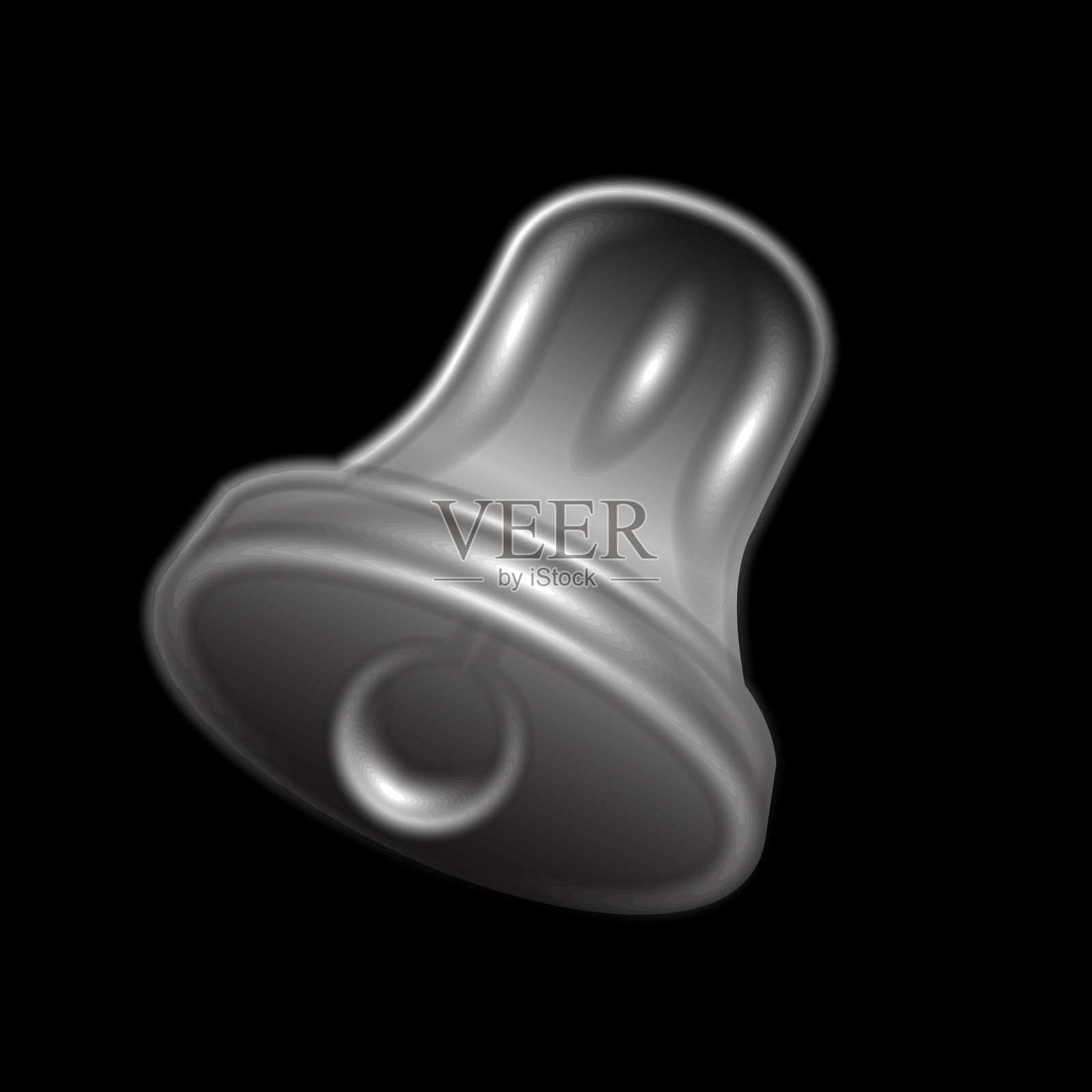 模板为新年或圣诞节项目，圣诞钟声。黑色背景设计元素图片