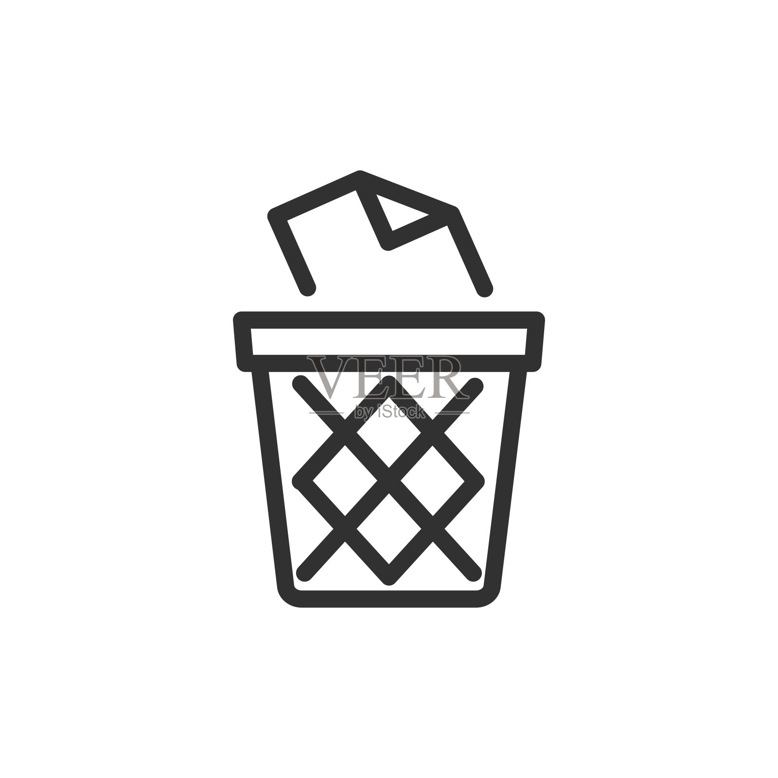 垃圾和文件。线条与可编辑的笔触设计元素图片