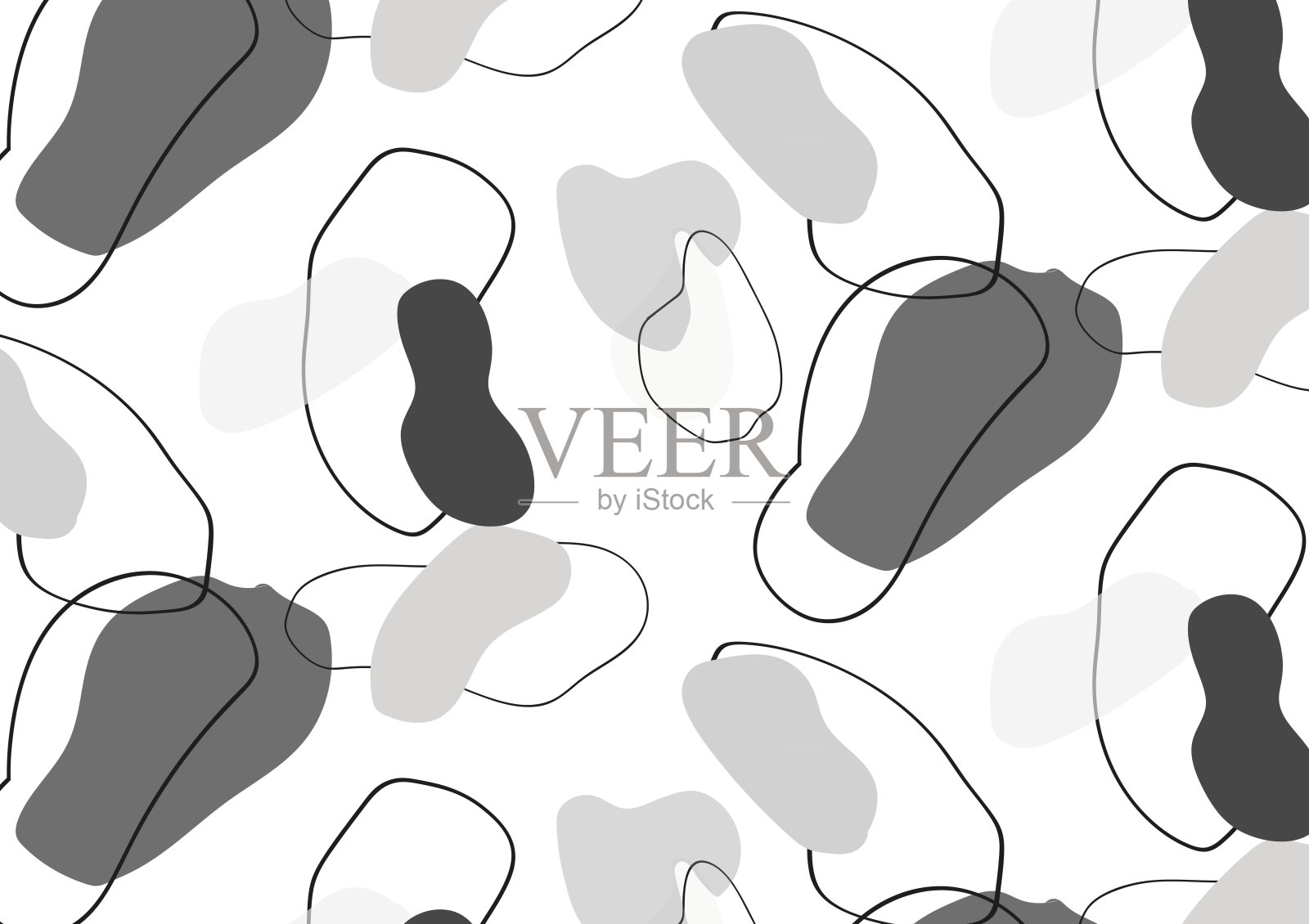 艺术黑白无缝图案插画图片素材