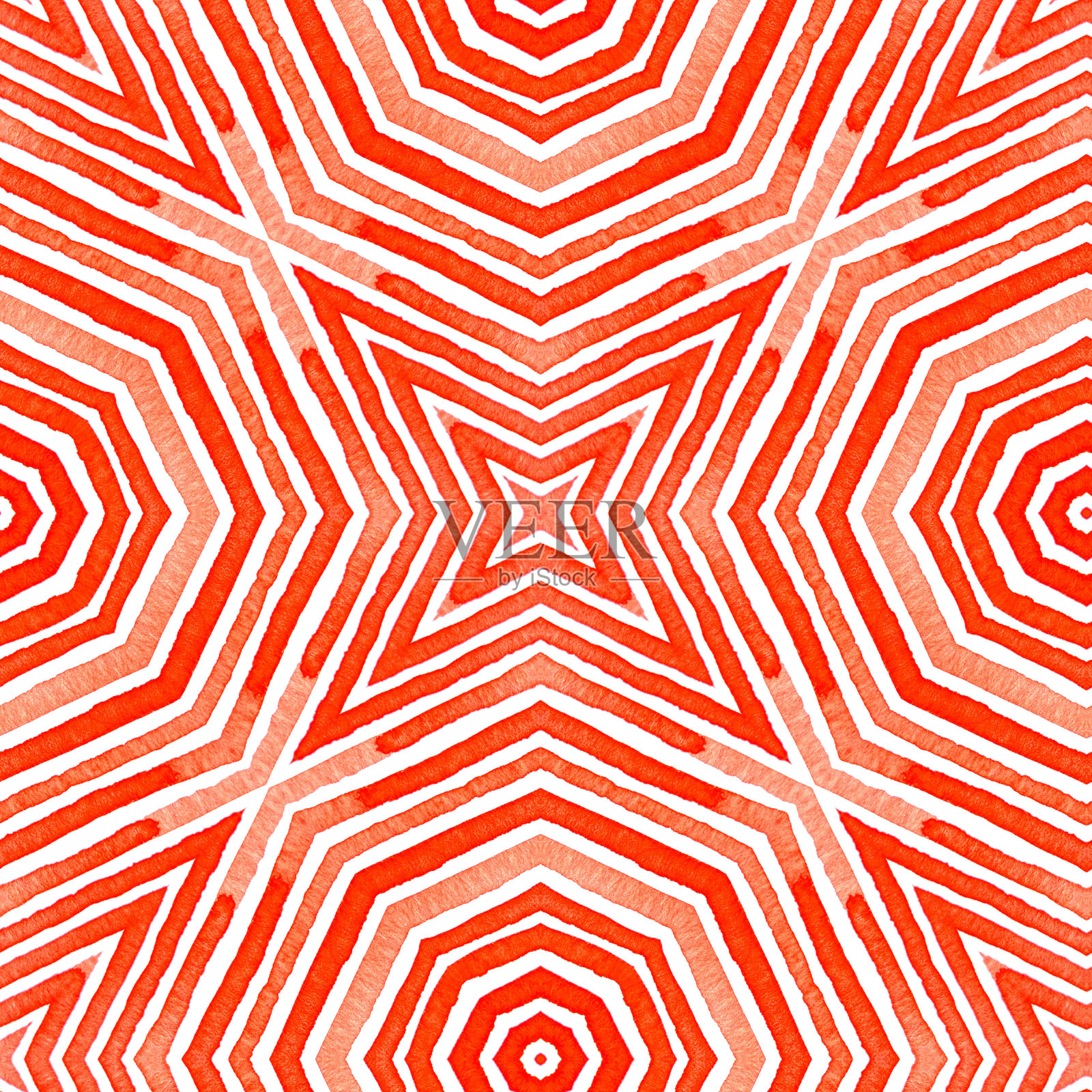 红色几何水彩。神圣的无缝模式。插画图片素材