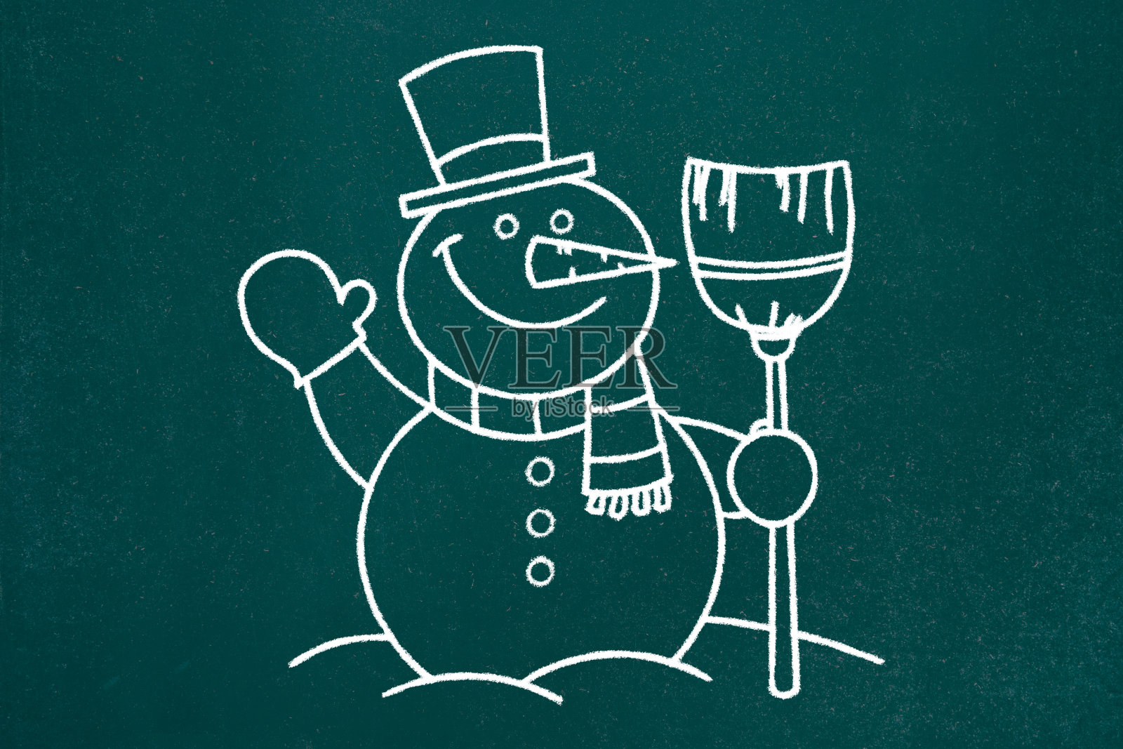 雪人黑板素描背景照片摄影图片