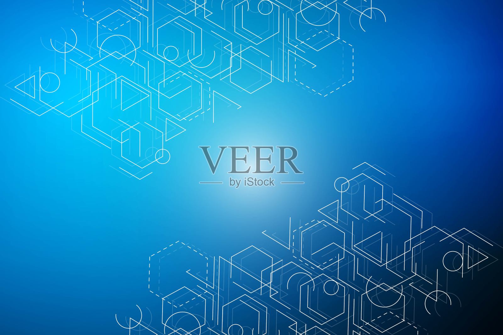 大数据可视化背景。现代未来虚拟抽象背景。科学网络格局，连接线与点。全局网络连接向量。插画图片素材