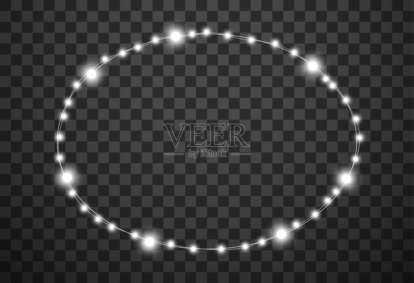 圣诞灯孤立在透明的背景，矢量插图插画图片素材