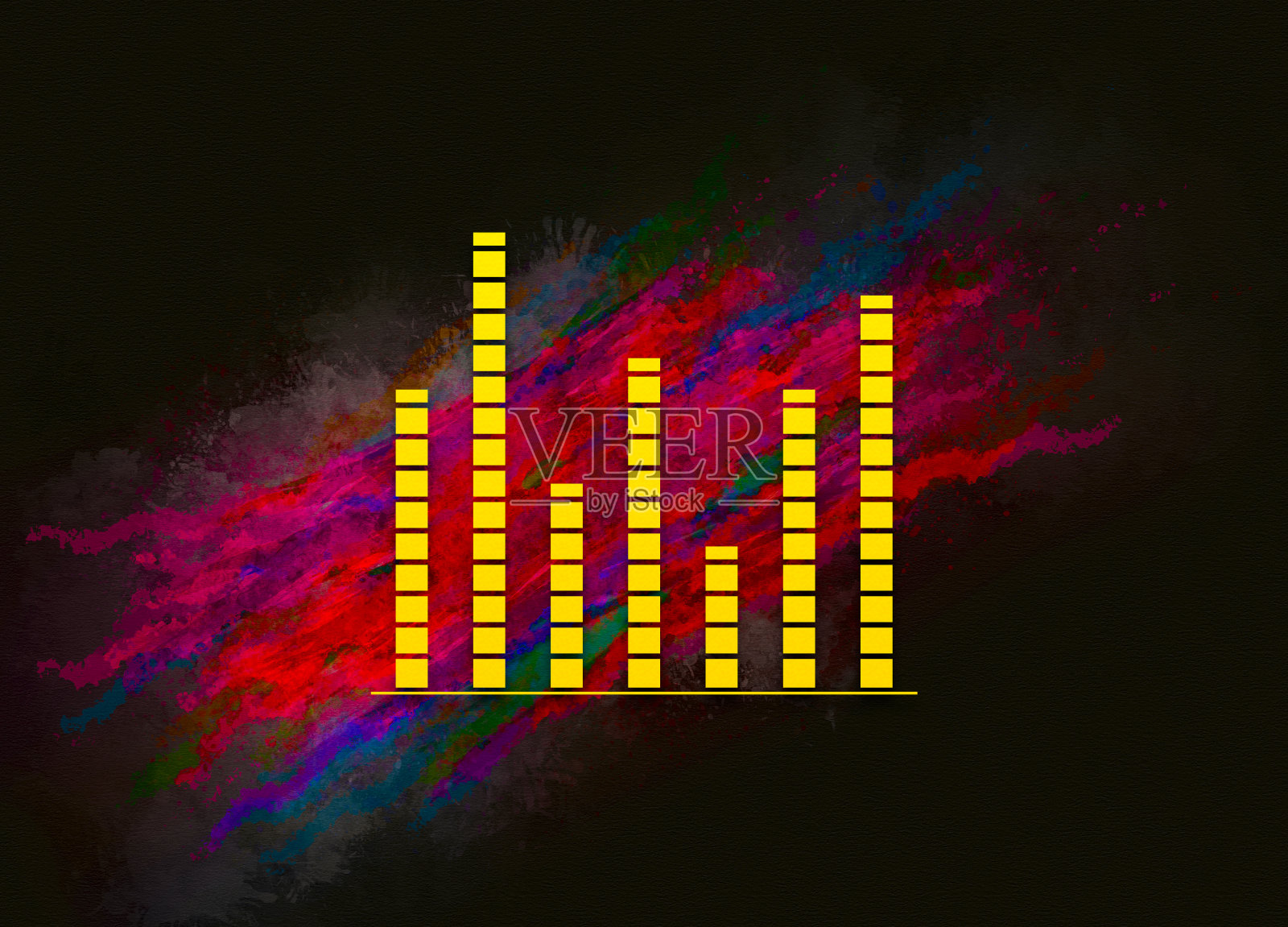 均衡器图标彩色油漆抽象背景笔刷笔触插图设计插画图片素材