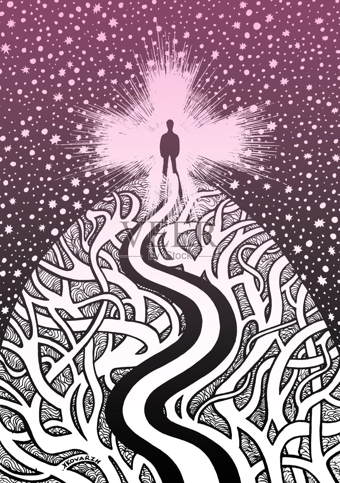 图形绘画精神觉醒插画图片素材