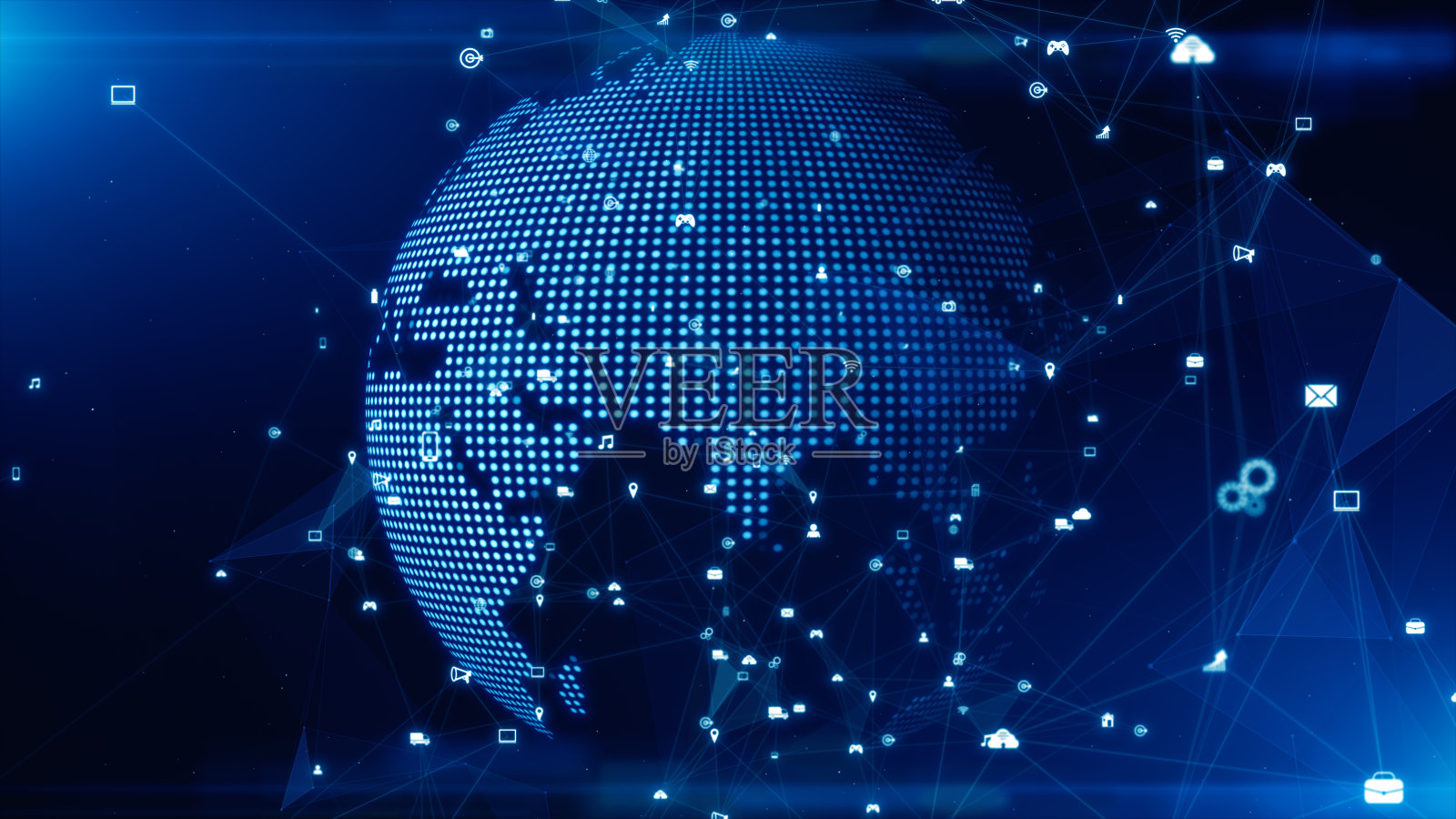 技术网络数据连接，数字网络和网络安全概念照片摄影图片