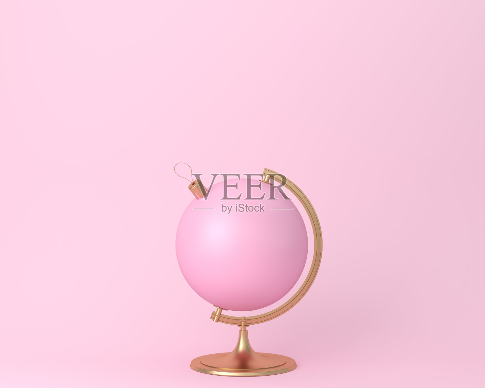 球形球形粉色圣诞球饰品概念粉蓝色背景。最小的思想概念。在广告、营销、传播或艺术品设计中产生作品的创意。照片摄影图片