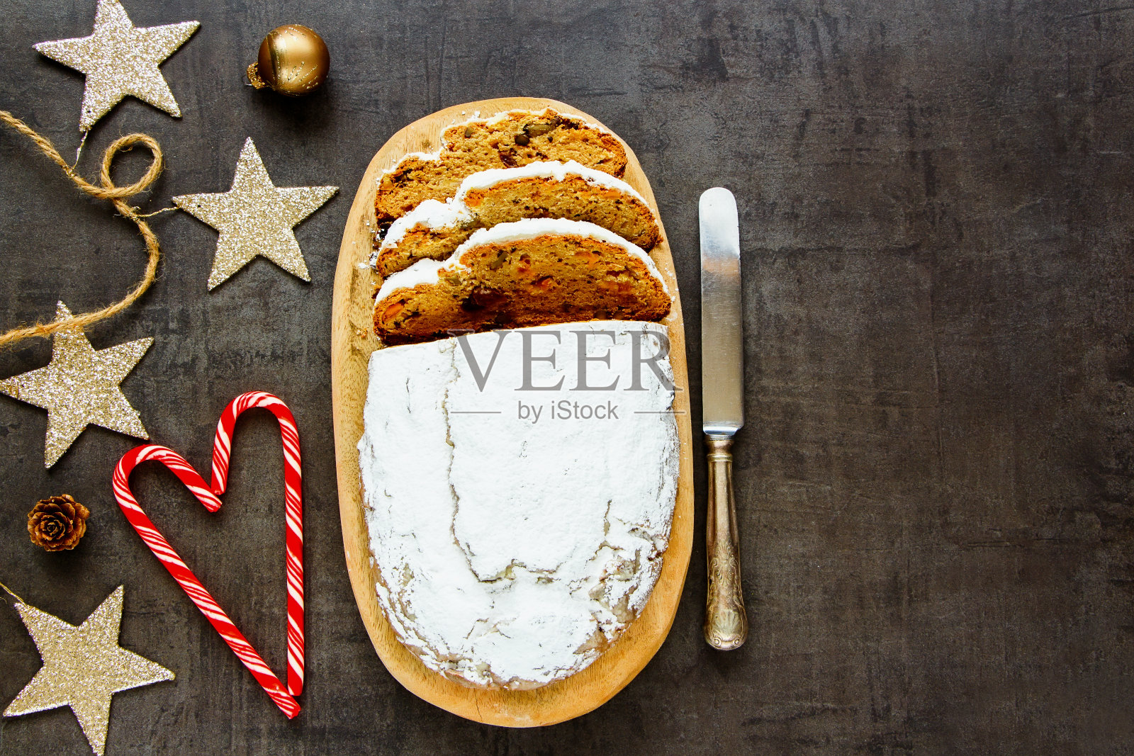 圣诞节甜面包蛋糕照片摄影图片