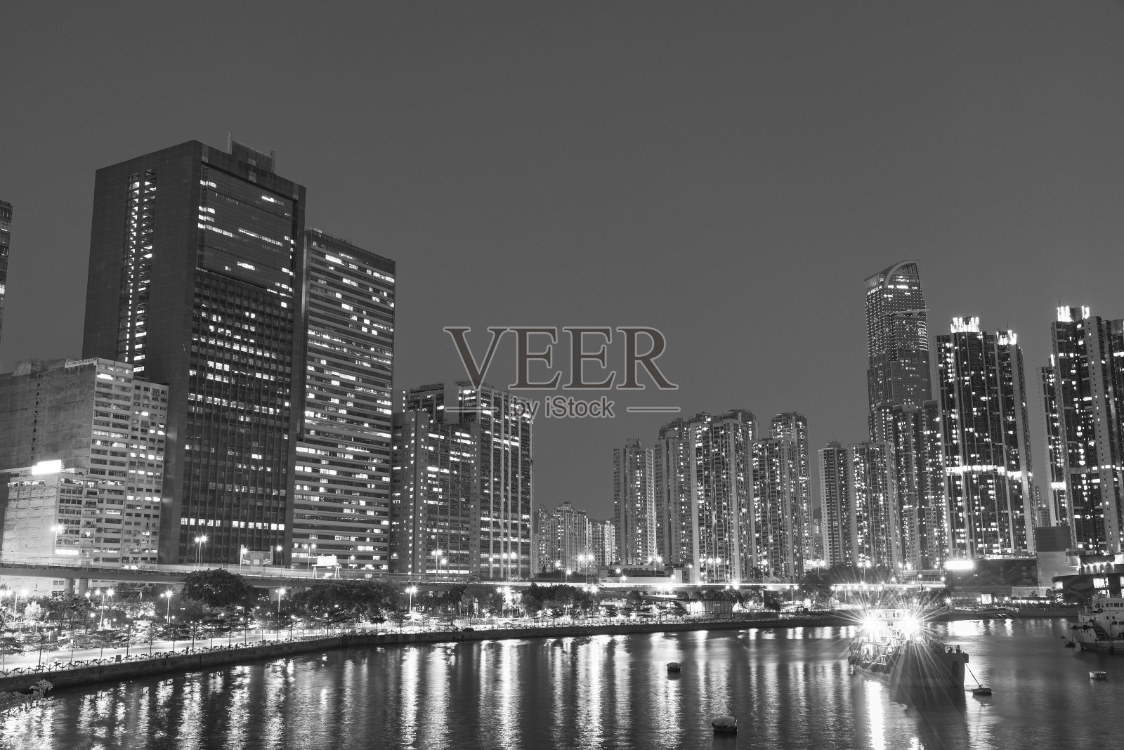 天际线和香港海港照片摄影图片