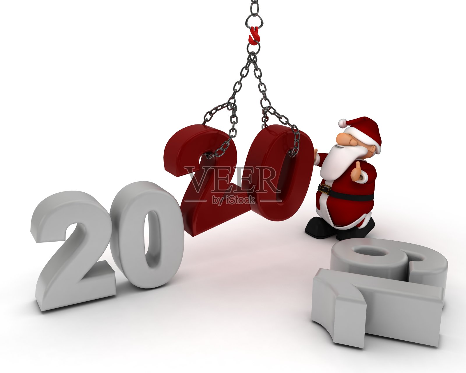 圣诞老人迎接新的一年照片摄影图片