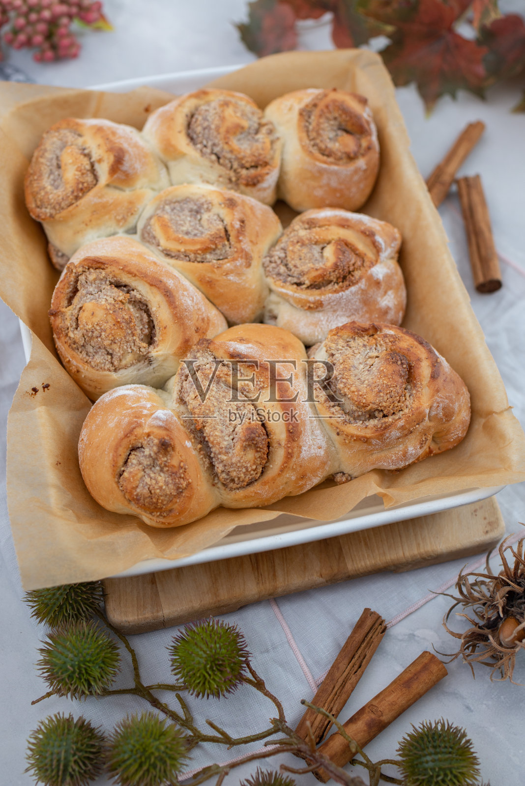 圣诞节肉桂卷照片摄影图片