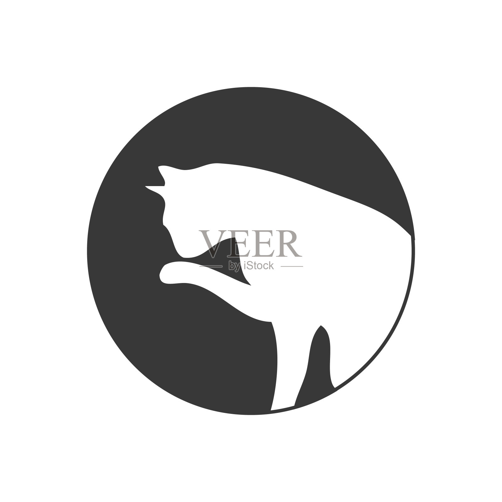 猫图标矢量设计。猫轮廓按钮。股票矢量插图孤立的白色背景。图标素材