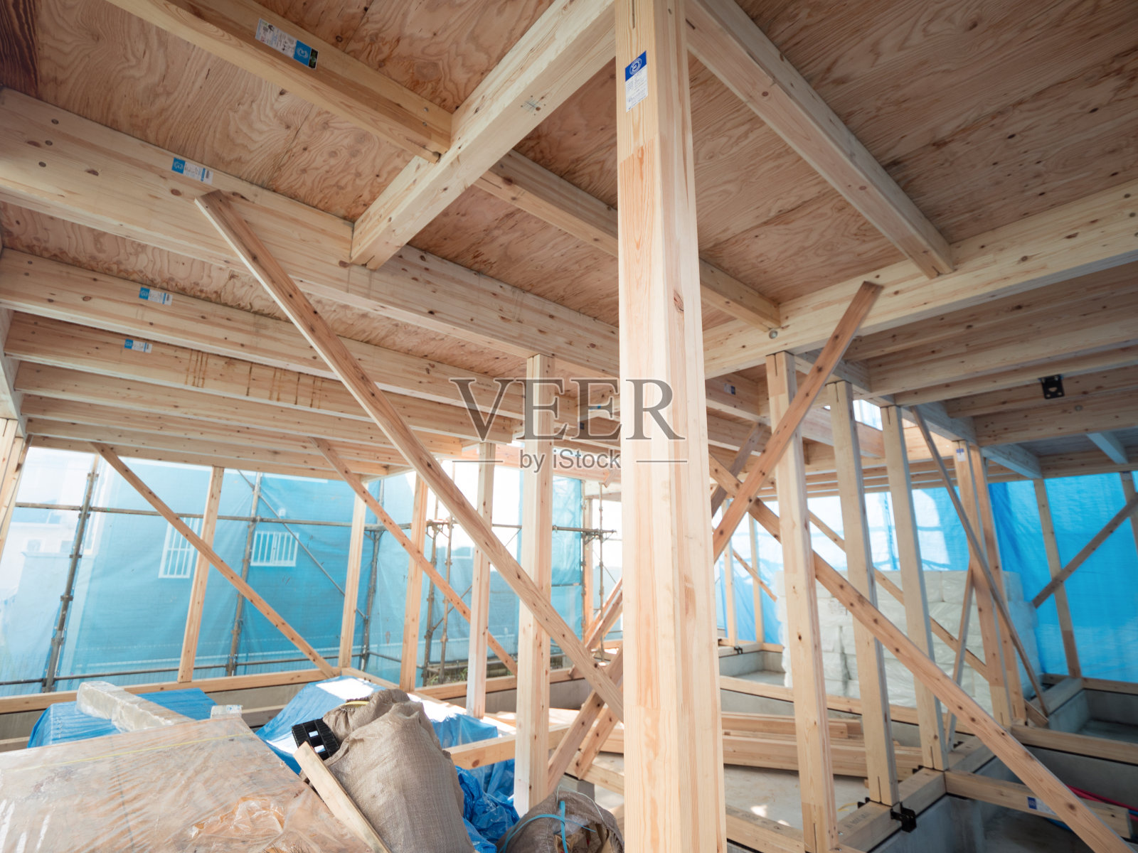 正在建造的木屋照片摄影图片