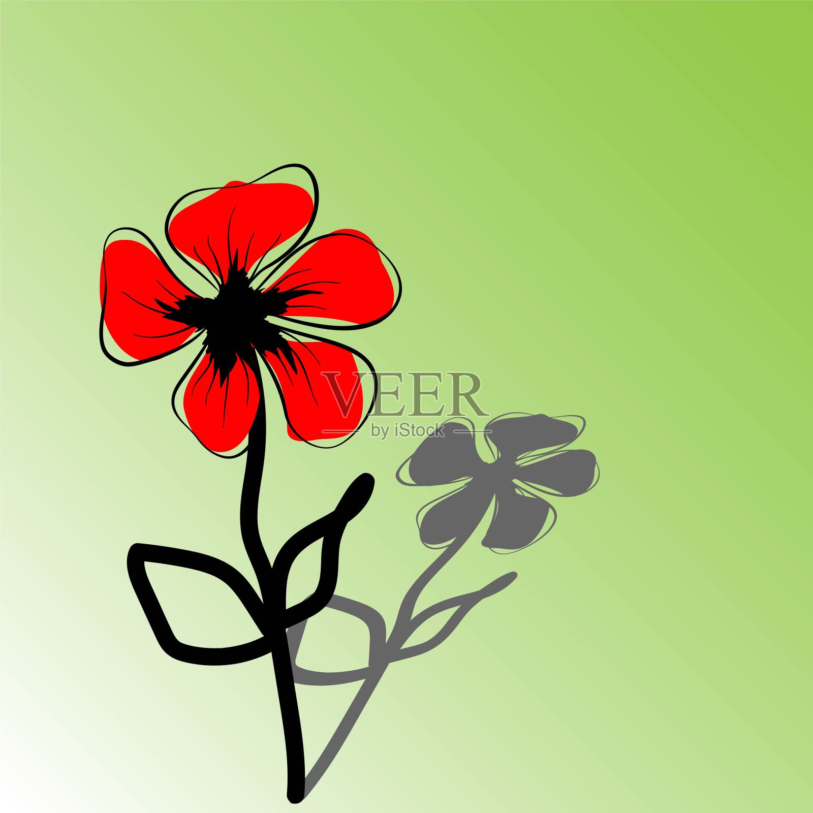 向量罂粟。插图孤立。浪漫的植物壁纸。罂粟，对任何目的都是伟大的设计。抽象的图案。春天开花的背景。插画图片素材