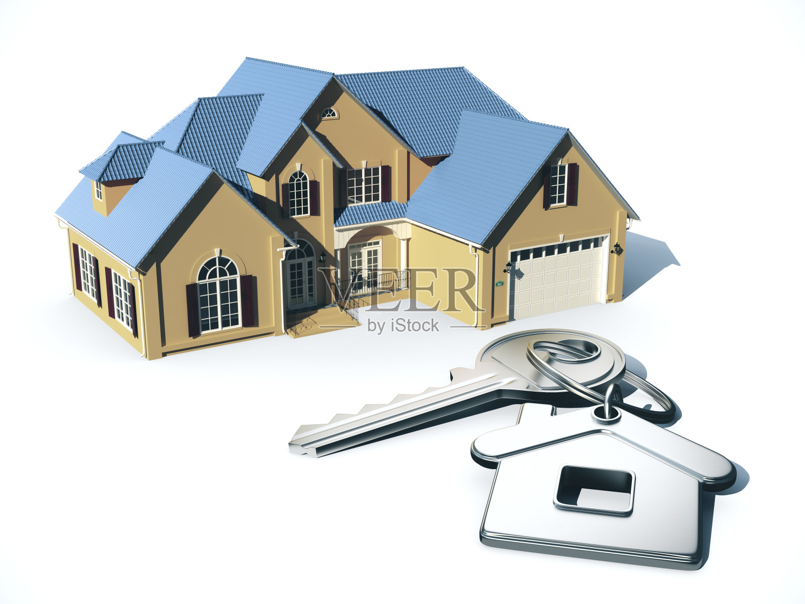 模型房和钥匙照片摄影图片