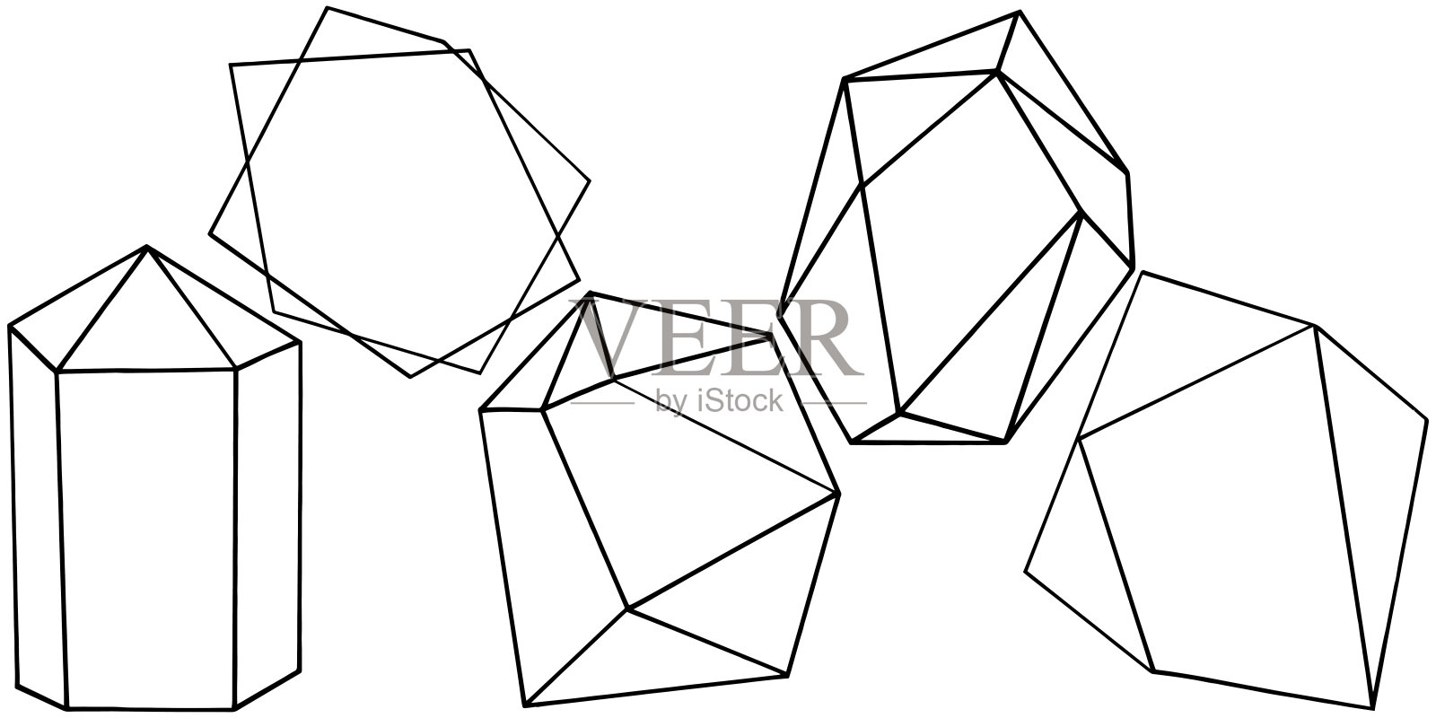 向量的几何形式。孤立的插画元素。马赛克的形状。插画图片素材